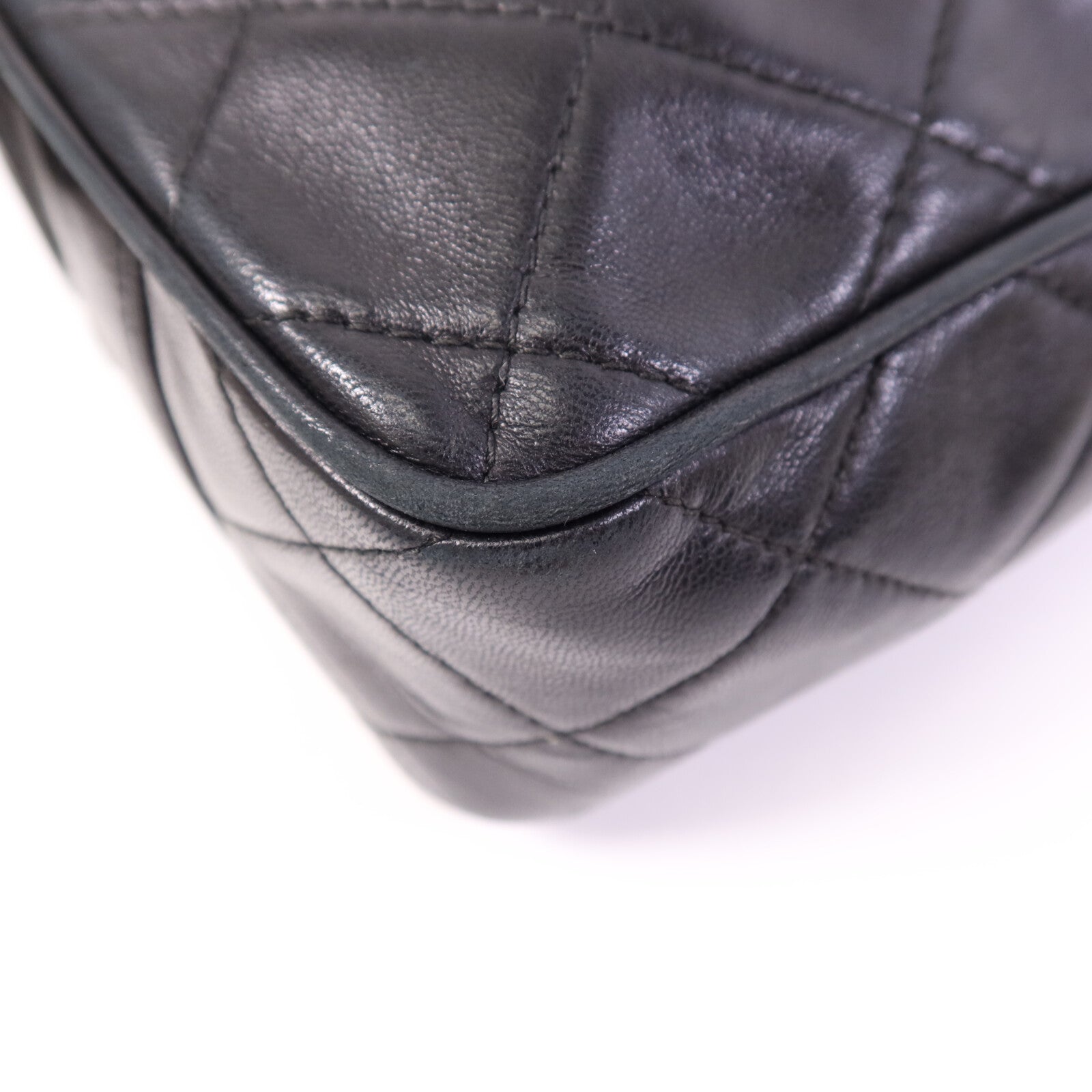 CHANEL 羊皮皮革Handbag金扣手挽袋
