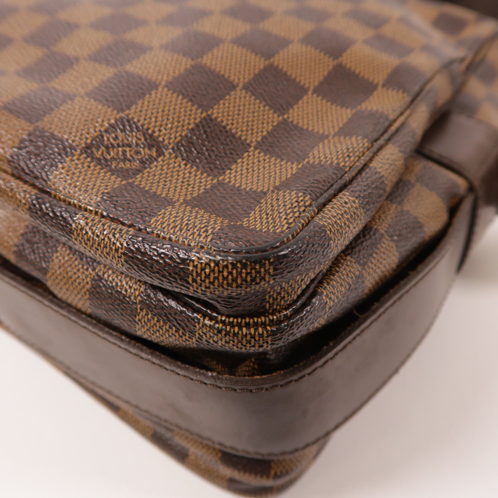 LOUIS VUITTON Damier Naviglio金扣肩背袋棕色