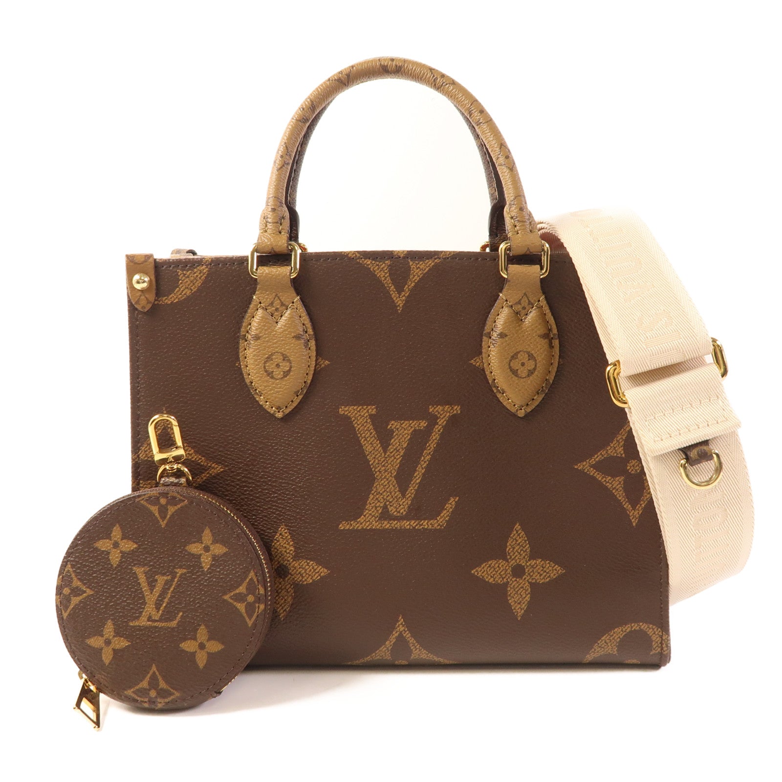LOUIS VUITTON LV GHW On The Go PM 2 Way Bag M46373 Monogram Giant Brown