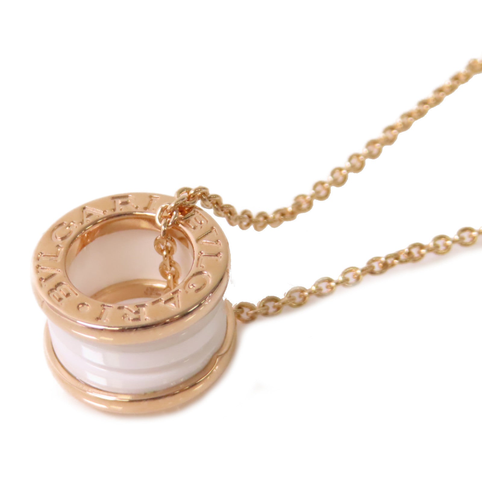 BVLGARI 18K玫瑰金/陶瓷B-Zero 1 Necklace金扣項鍊