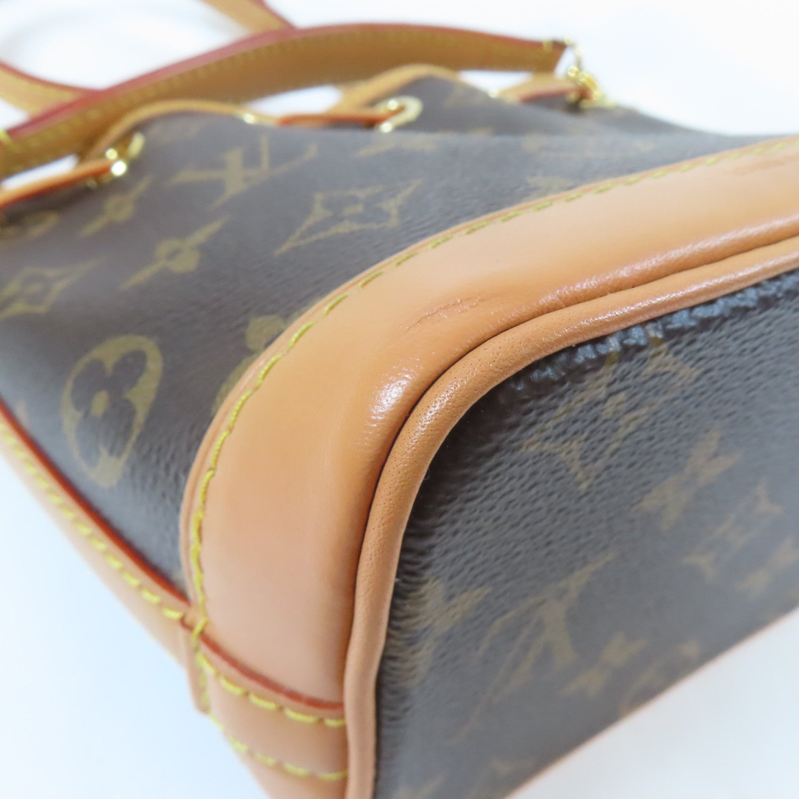 LOUIS VUITTON Monogram Nano Noe金扣手挽肩背兩用袋啡色