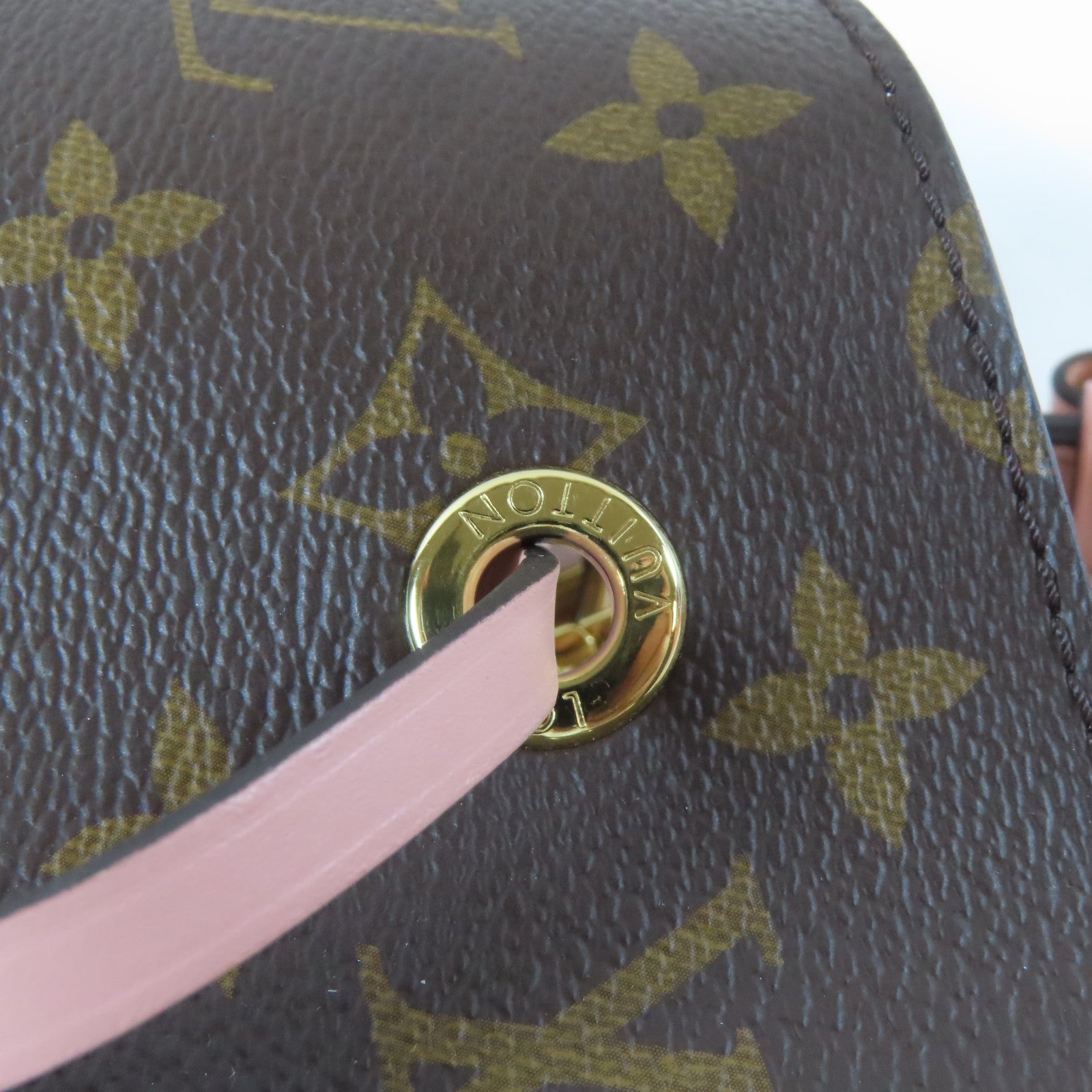 LOUIS VUITTON Monogram Neo Noe MM金扣肩背袋粉紅色/啡色