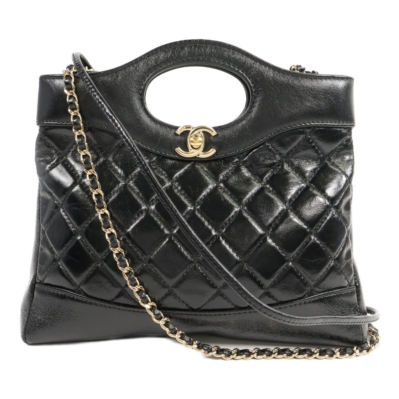 CHANEL 牛皮皮革Chanel Mini 31鏈帶手挽肩背兩用袋