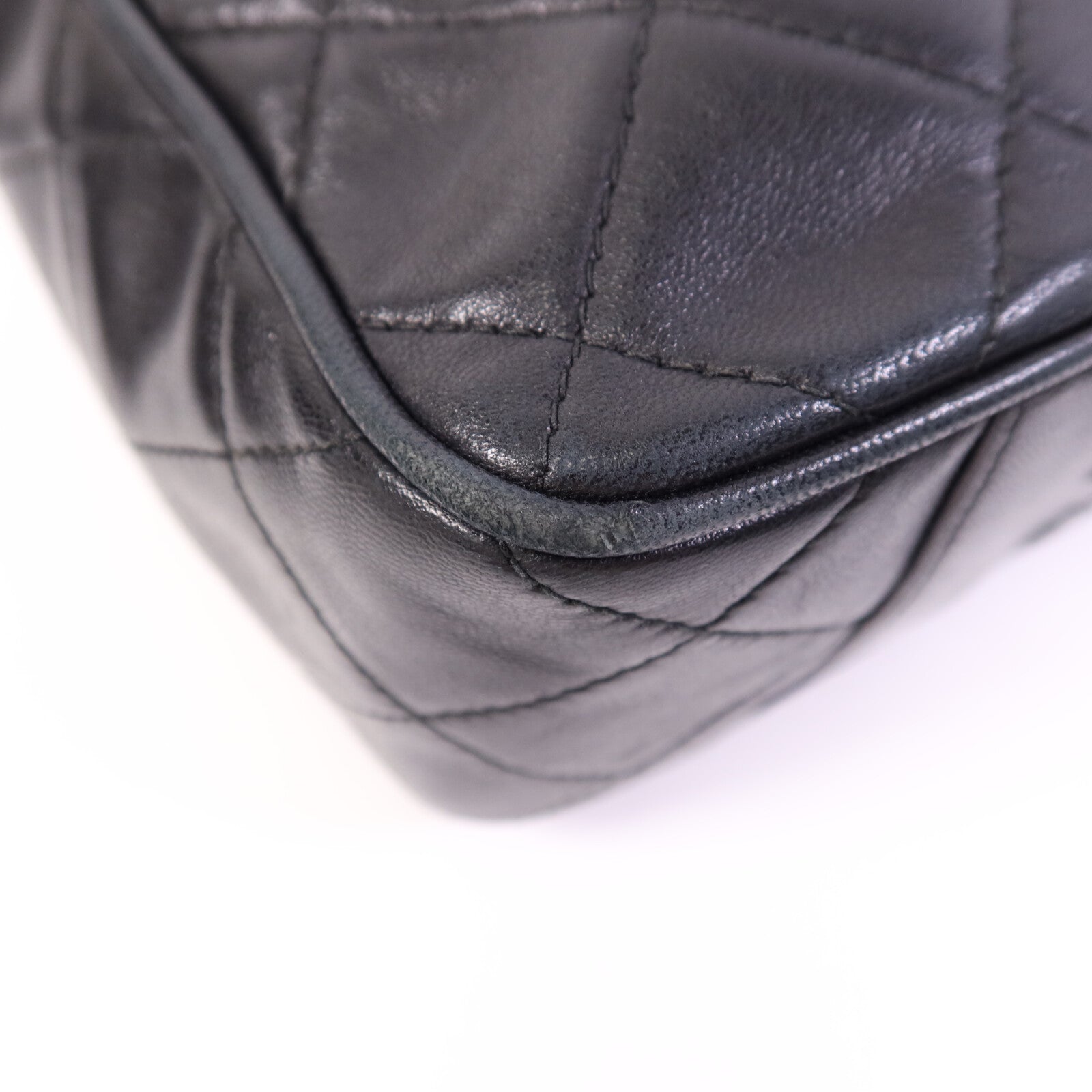CHANEL 羊皮皮革Handbag金扣手挽袋