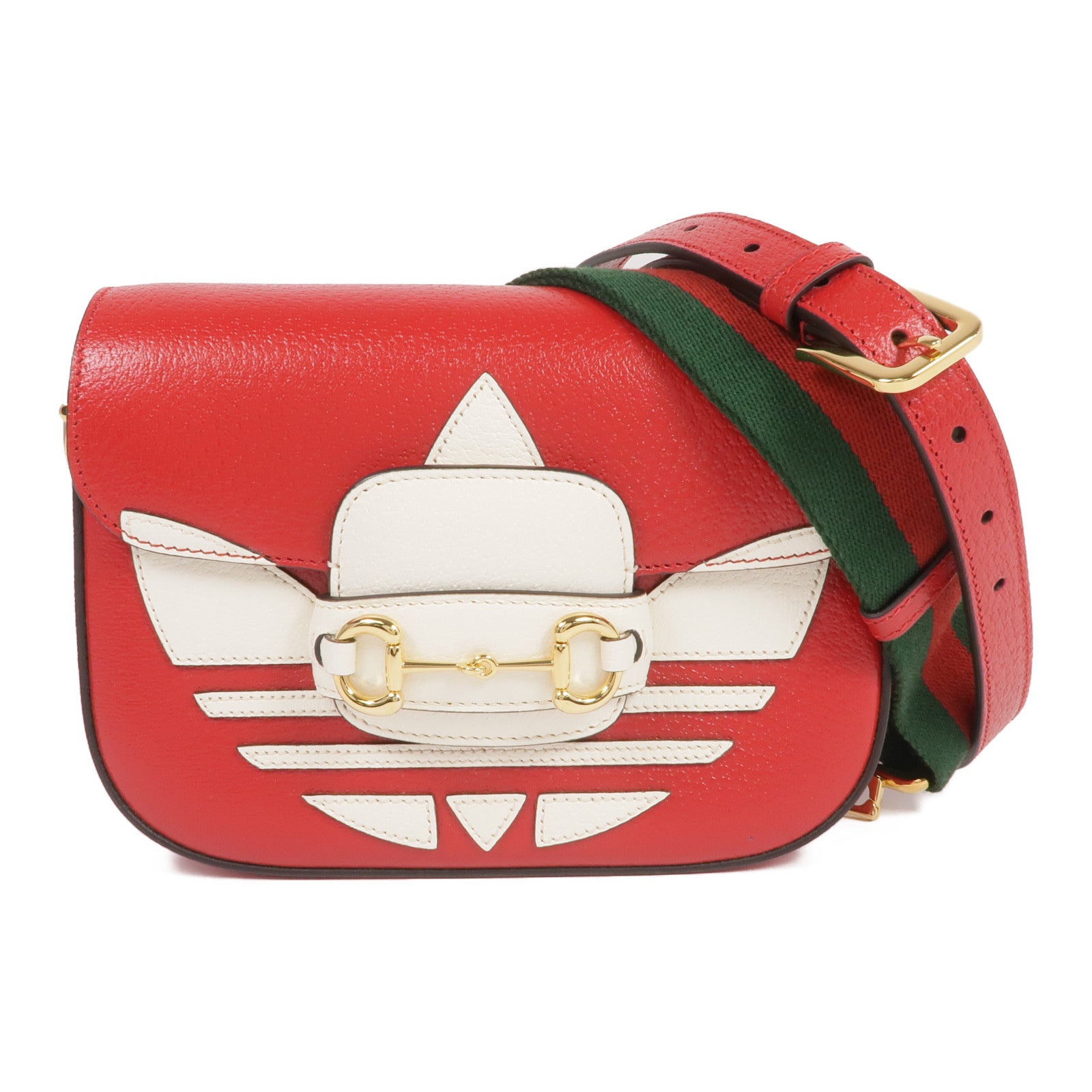 GUCCI 牛皮皮革Gucci x Adidas Horsebit 1955金扣肩背袋