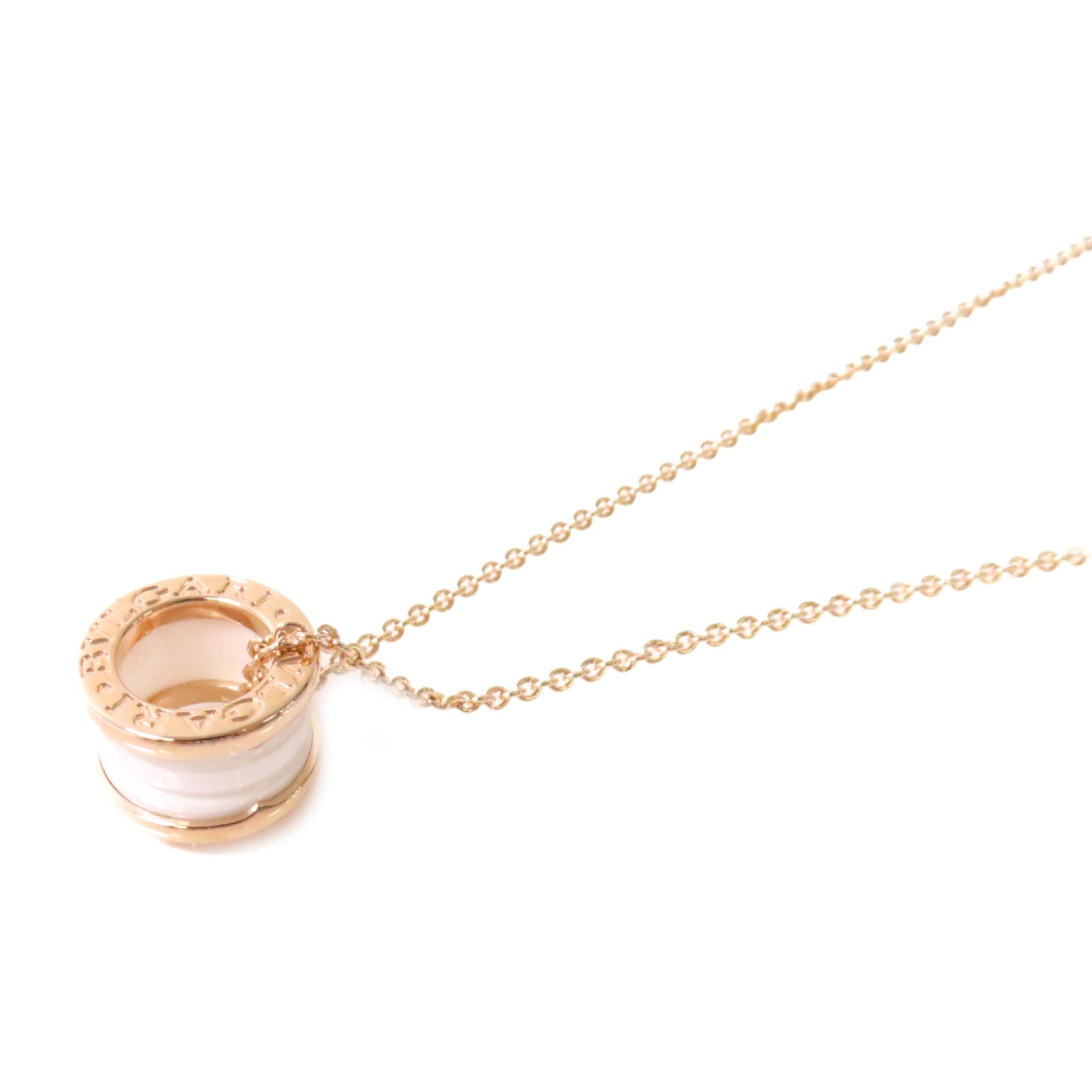 BVLGARI 18K玫瑰金/陶瓷B-Zero 1 Necklace金扣項鍊
