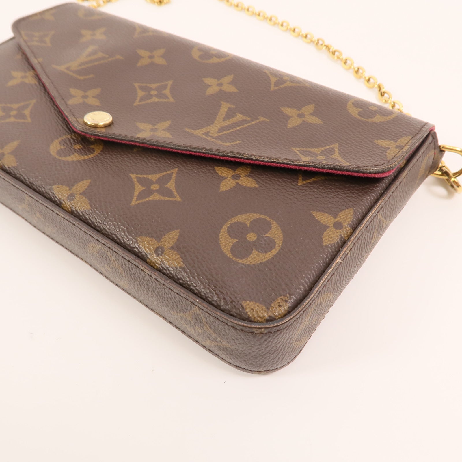 LOUIS VUITTON Monogram Pochette Felicie金扣鏈帶肩背袋