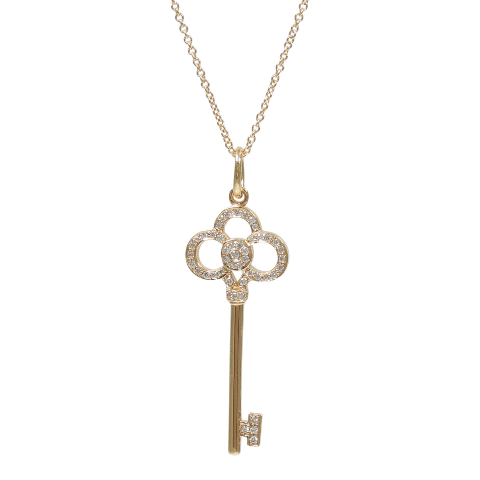 TIFFANY＆CO 18K玫瑰金Mini Crown Key項鍊
