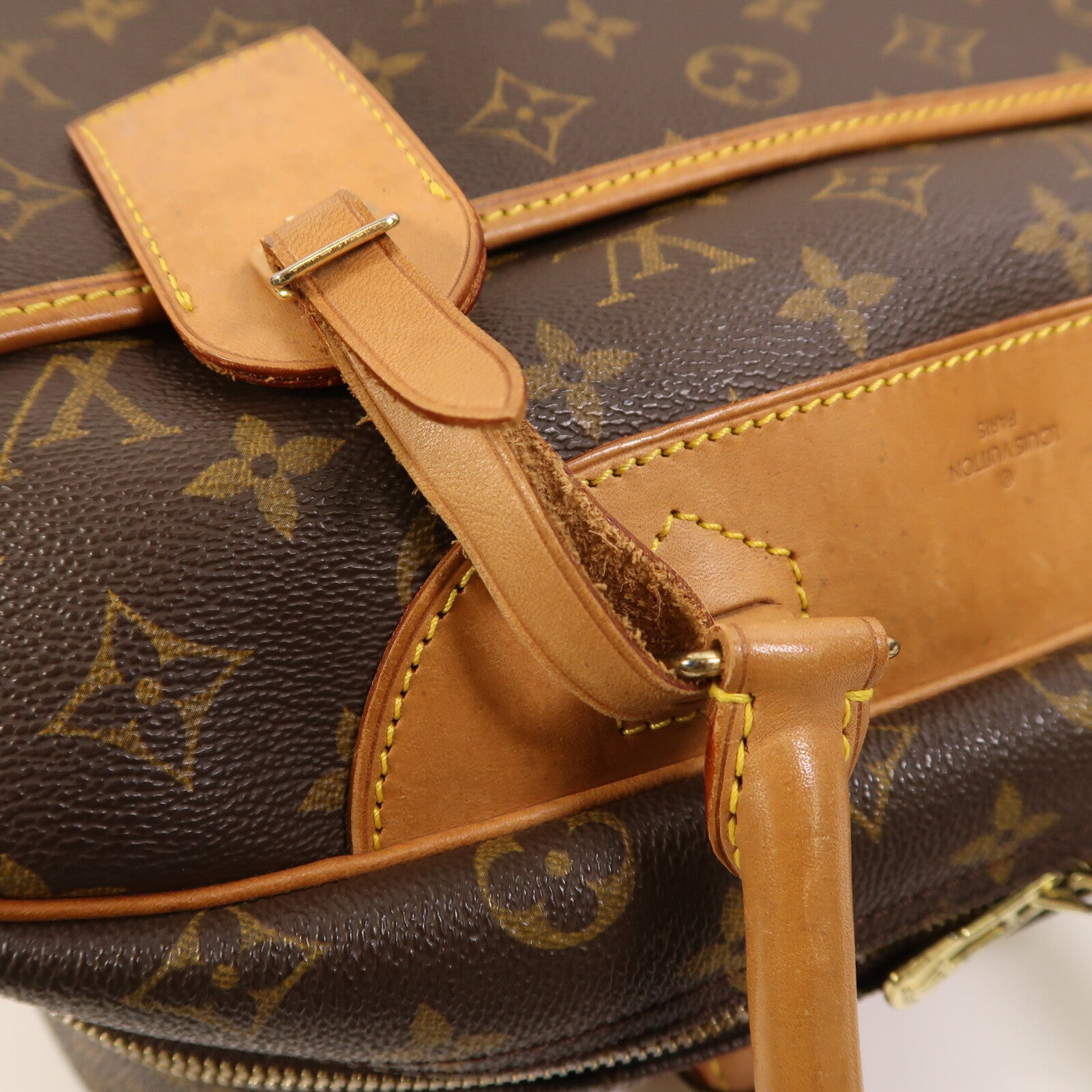 LOUIS VUITTON Monogram Deauville金扣手挽袋棕色