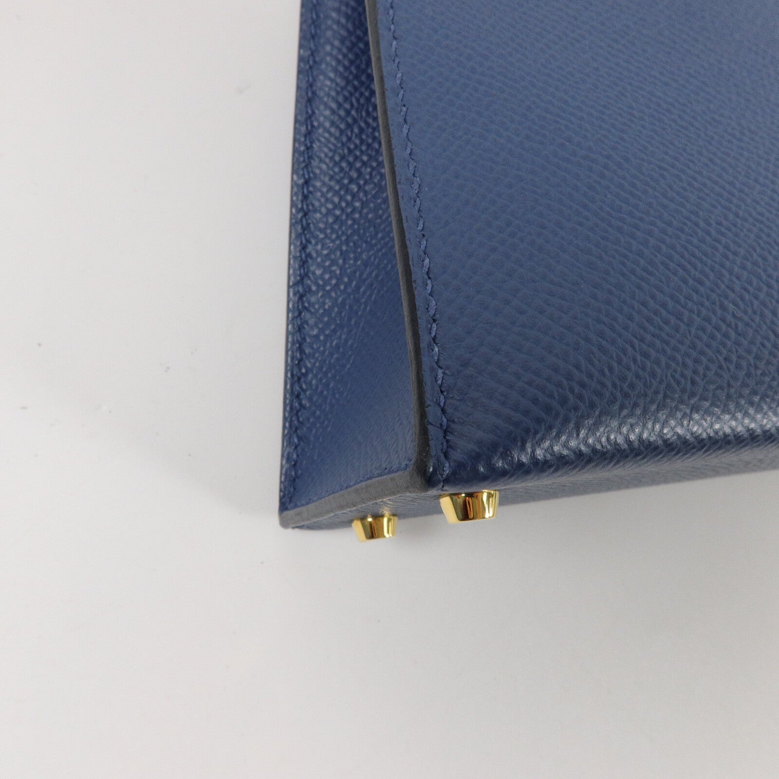 HERMES Epsom皮革Mini Kelly II Touch手挽肩背兩用袋Deep Blue