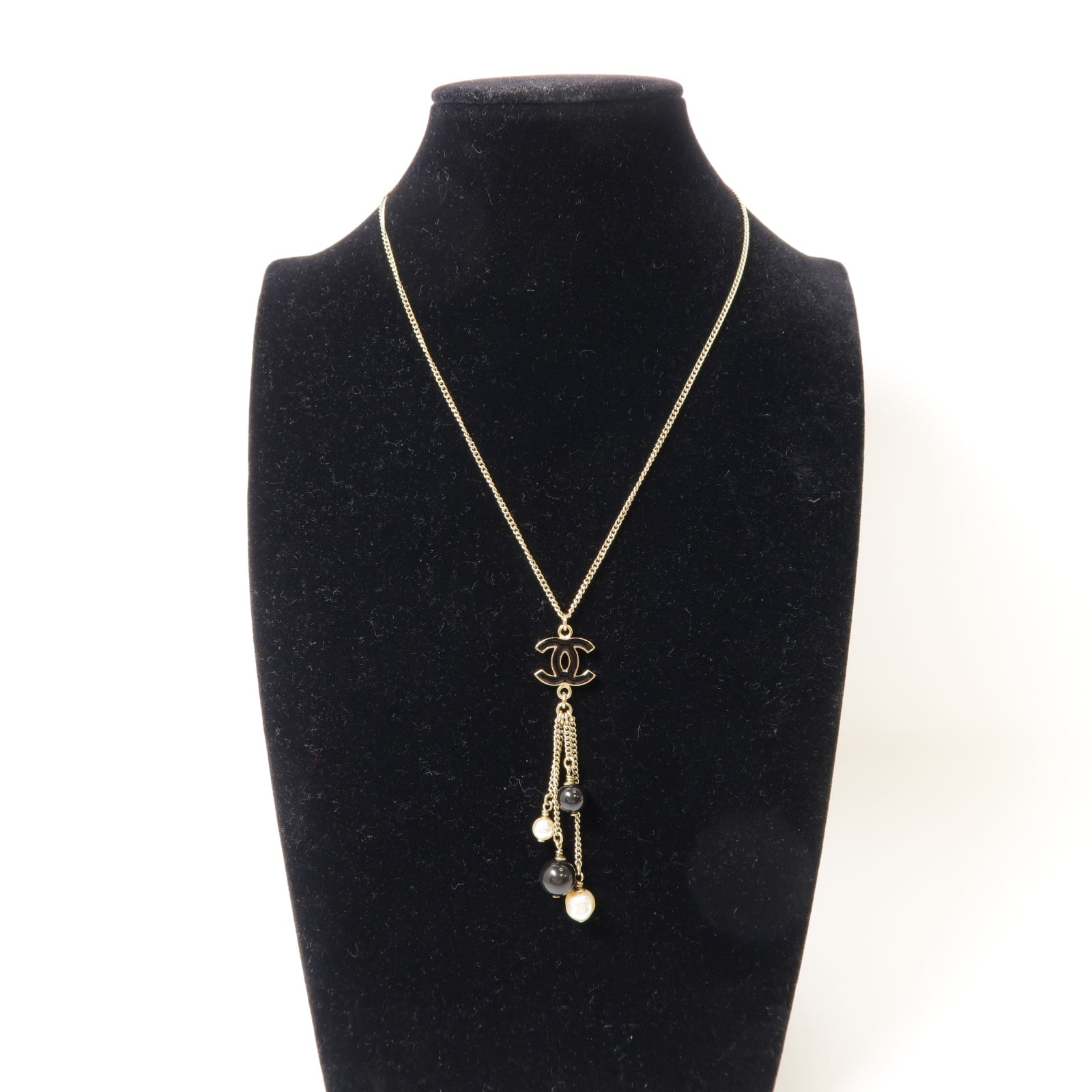 CHANEL PVC/金屬Necklace項鍊黑色/白色/金色