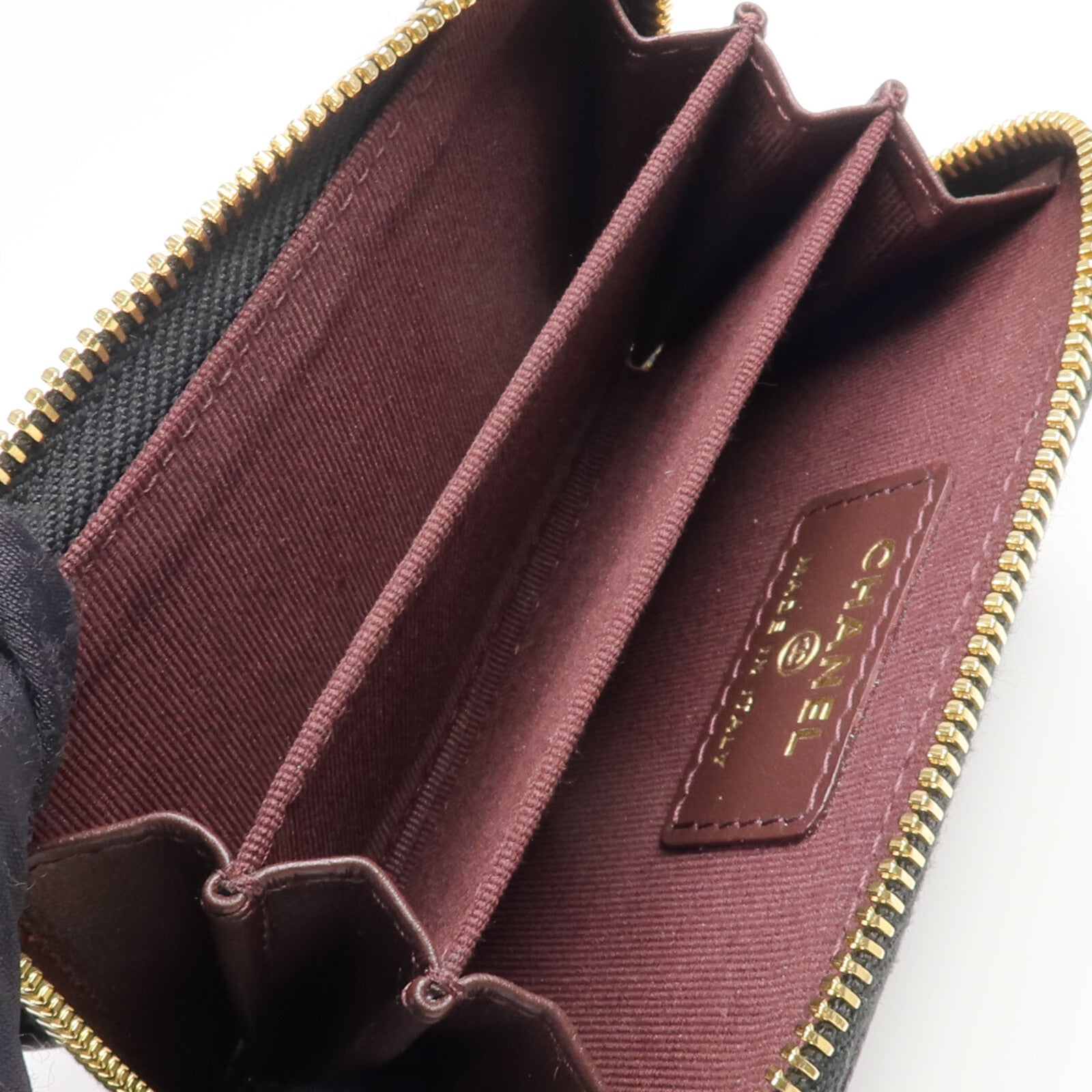 CHANEL 牛皮皮革Card/Coin Case金扣零錢包/卡片套