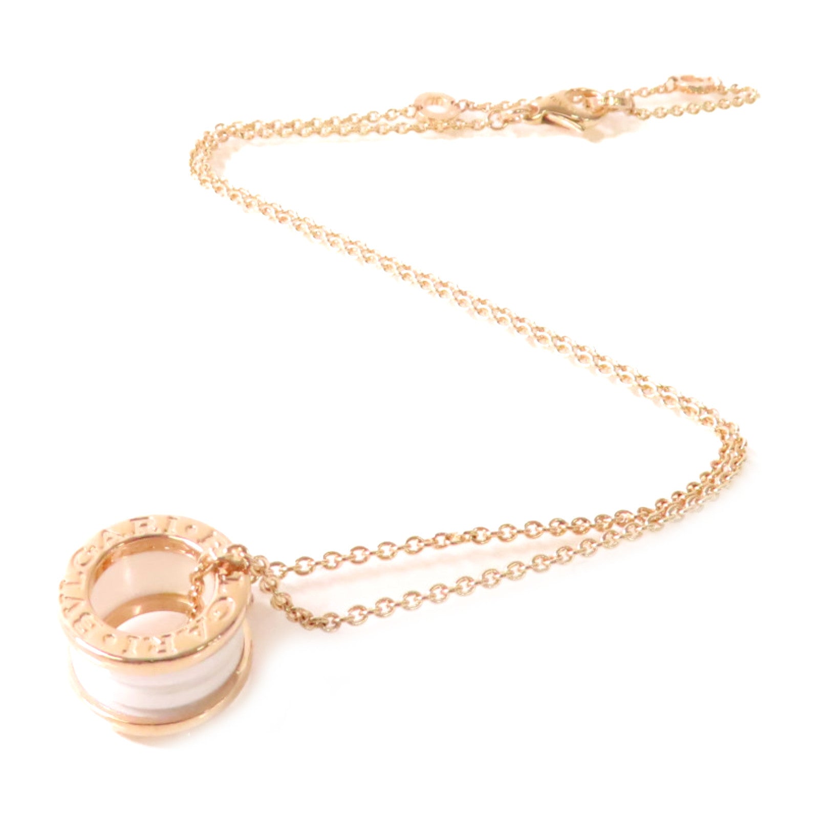 BVLGARI 18K玫瑰金/陶瓷B-Zero 1 Necklace金扣項鍊
