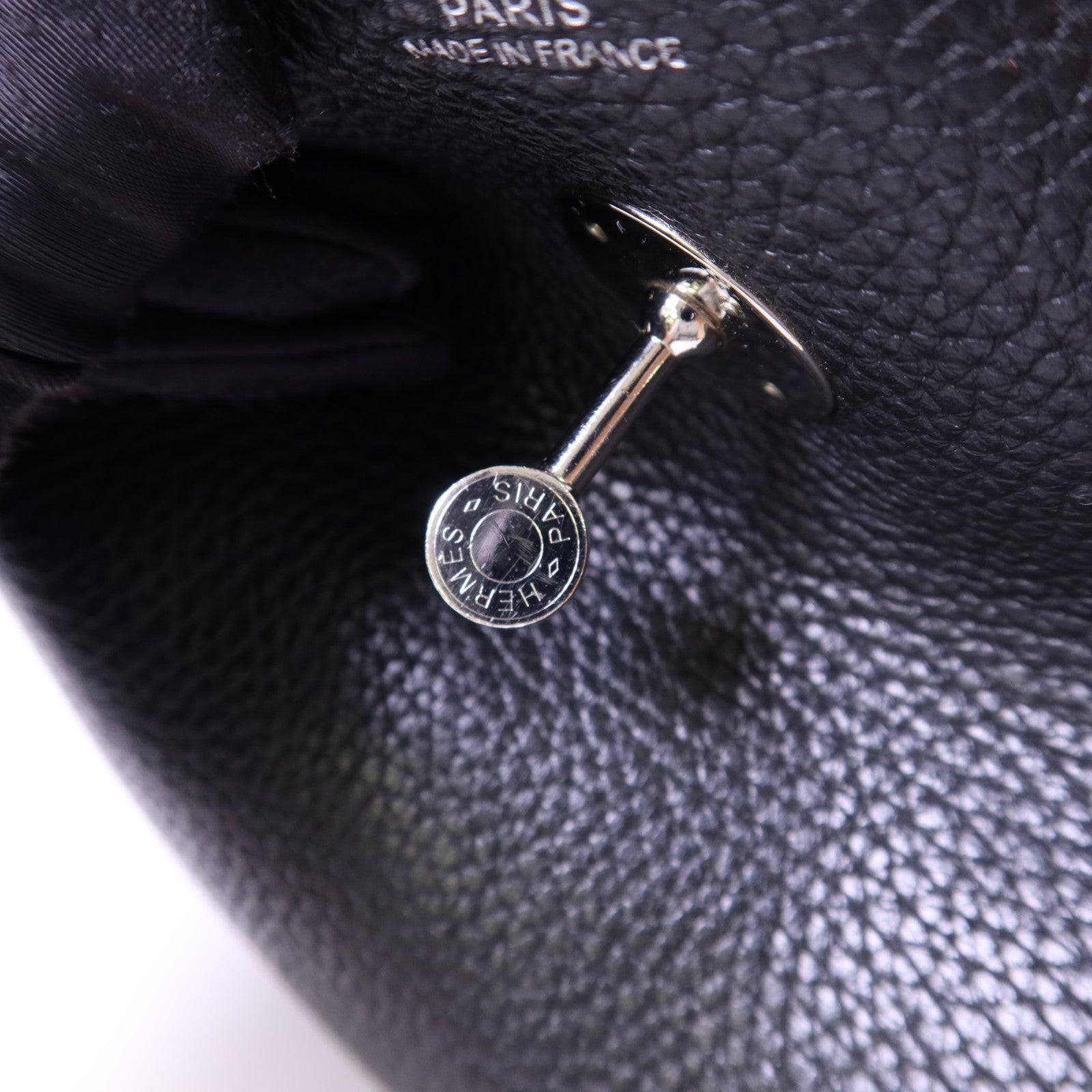 HERMES Clemence皮革Lindy 30銀扣手挽肩背兩用袋Noir