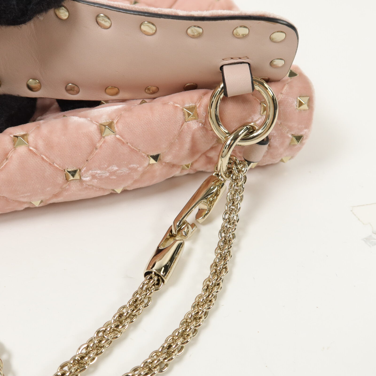 Valentino 天鵝絨Rockstud Splke手挽肩背兩用袋