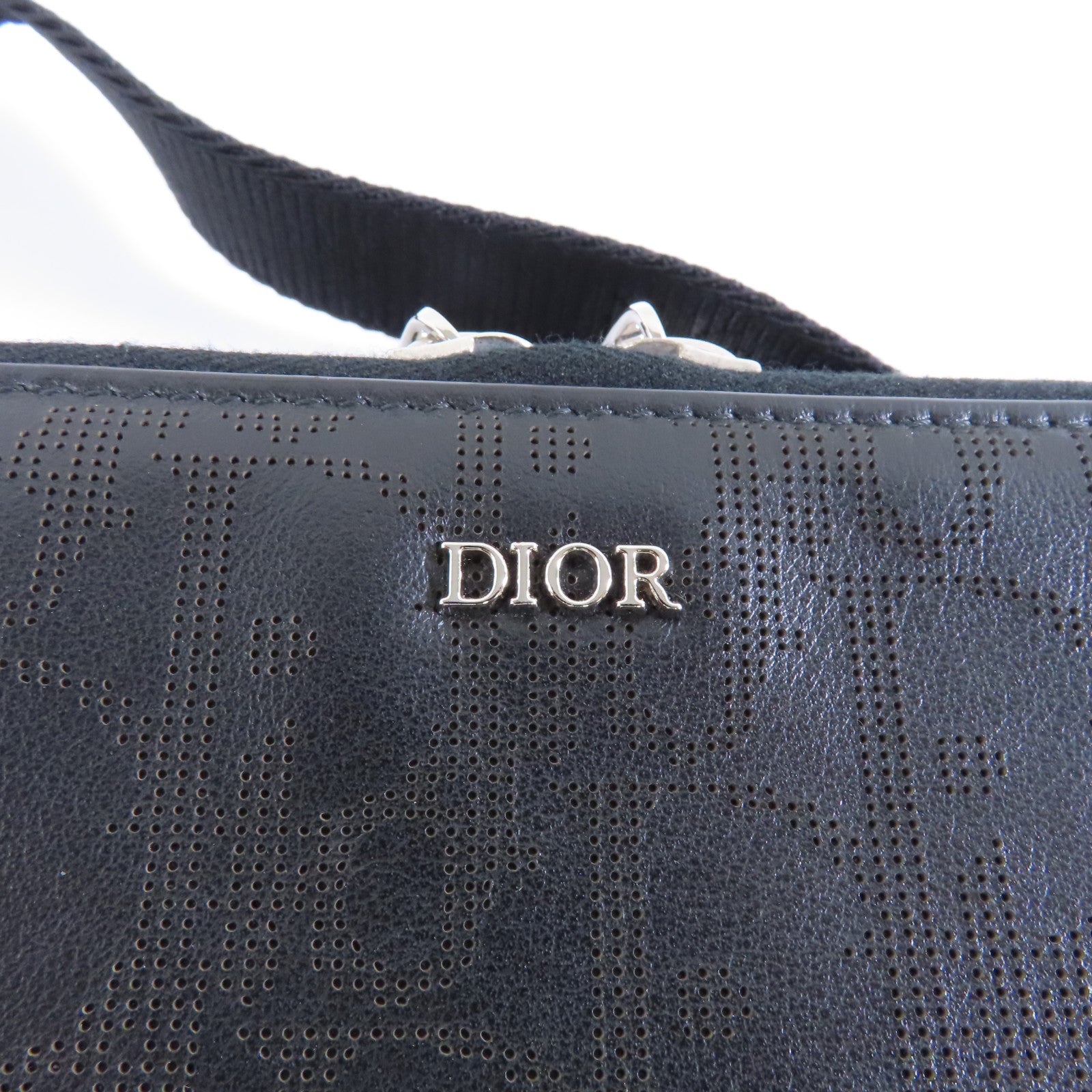 Dior 【激減優惠】牛皮皮革Shoulder Bag銀扣肩背袋黑色