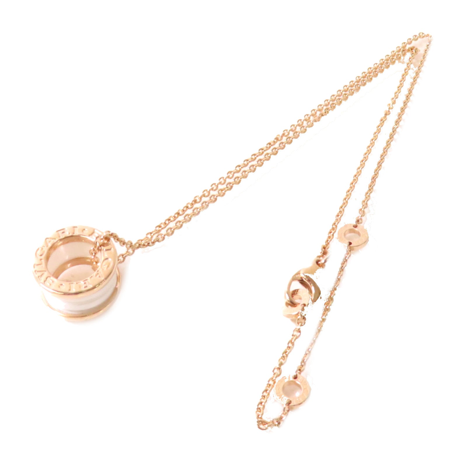 BVLGARI 18K玫瑰金/陶瓷B-Zero 1 Necklace金扣項鍊