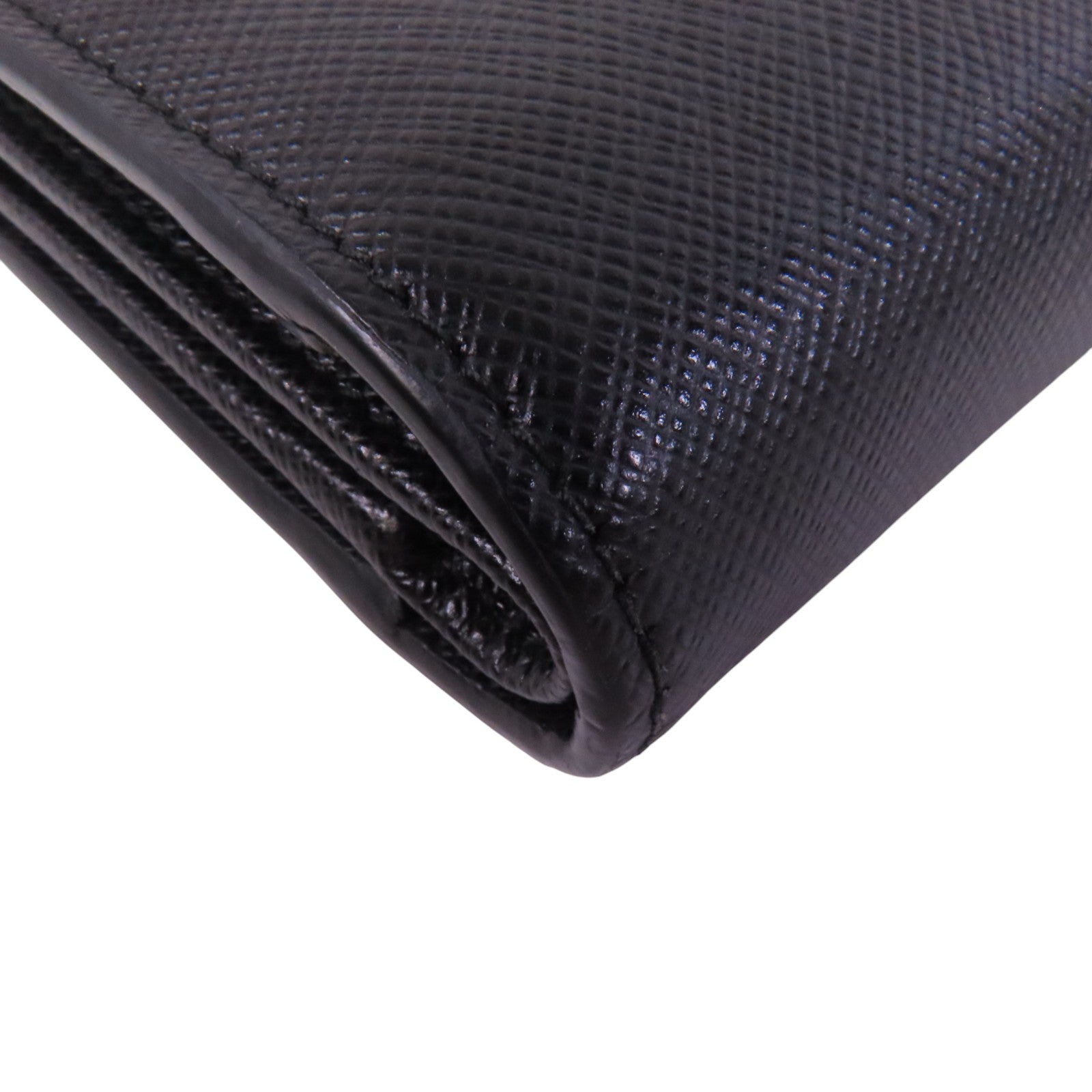 PRADA Saffiano皮革Middle Wallet銀扣錢包