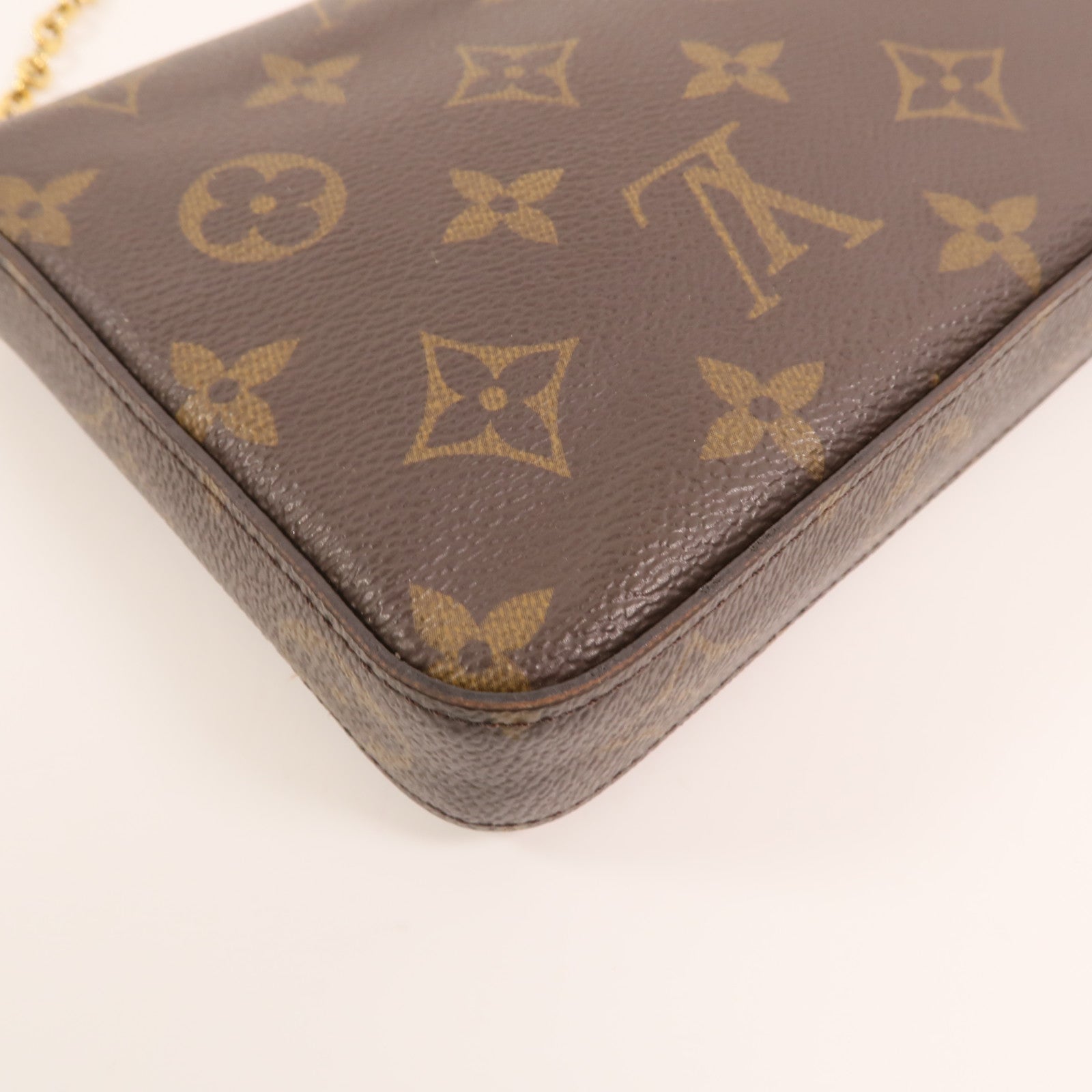 LOUIS VUITTON Monogram Pochette Felicie金扣鏈帶肩背袋