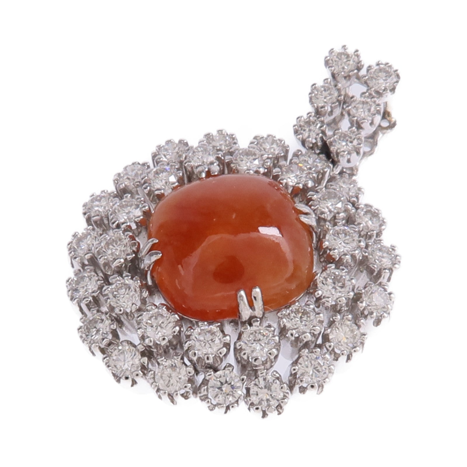 JEWELRY 【激減優惠】18K白金Opal Diamond Pendant Top蛋白石/鑽石吊墜
