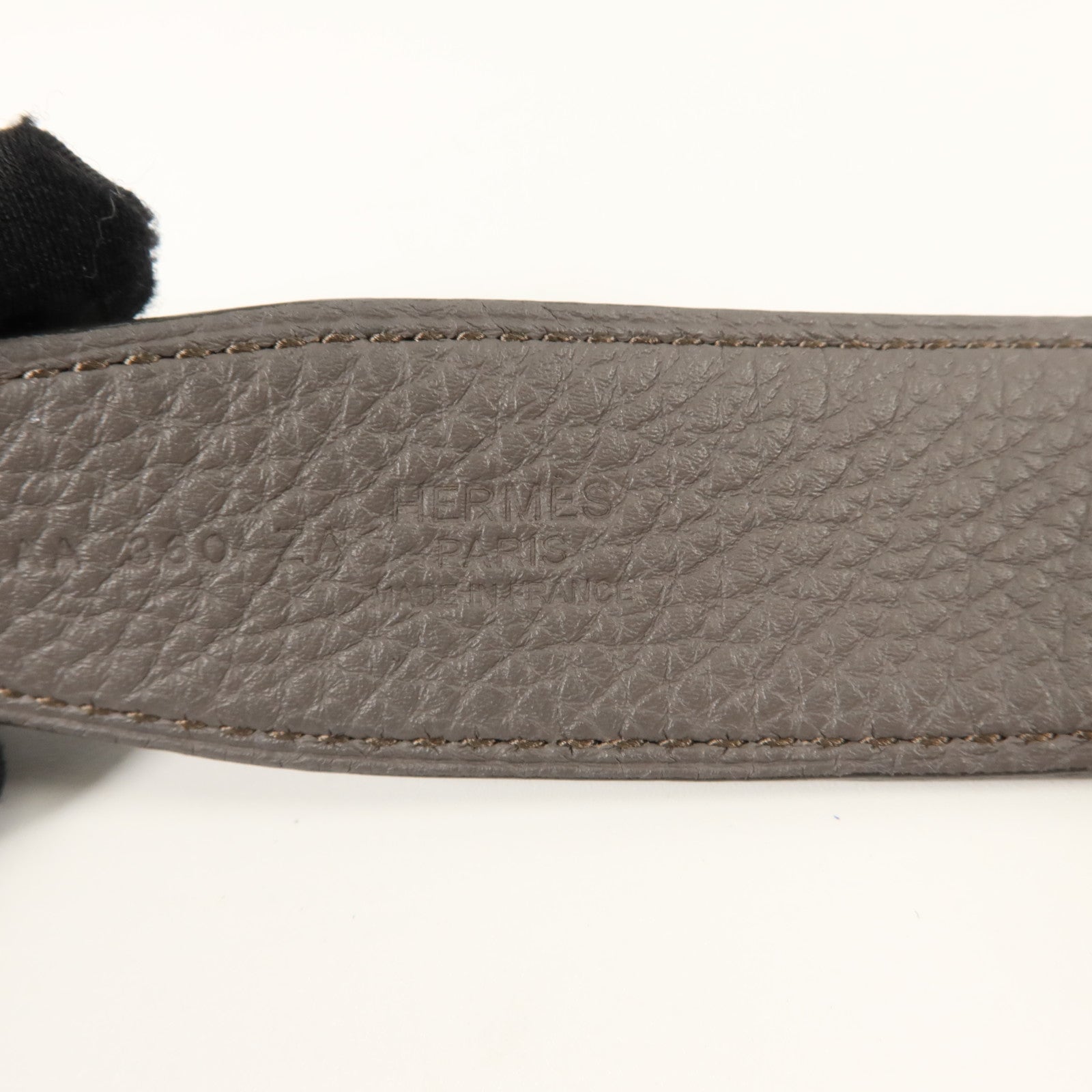 HERMES Togo皮革/Box Calf皮革H Belt 100cm金扣皮帶Noir/Etain