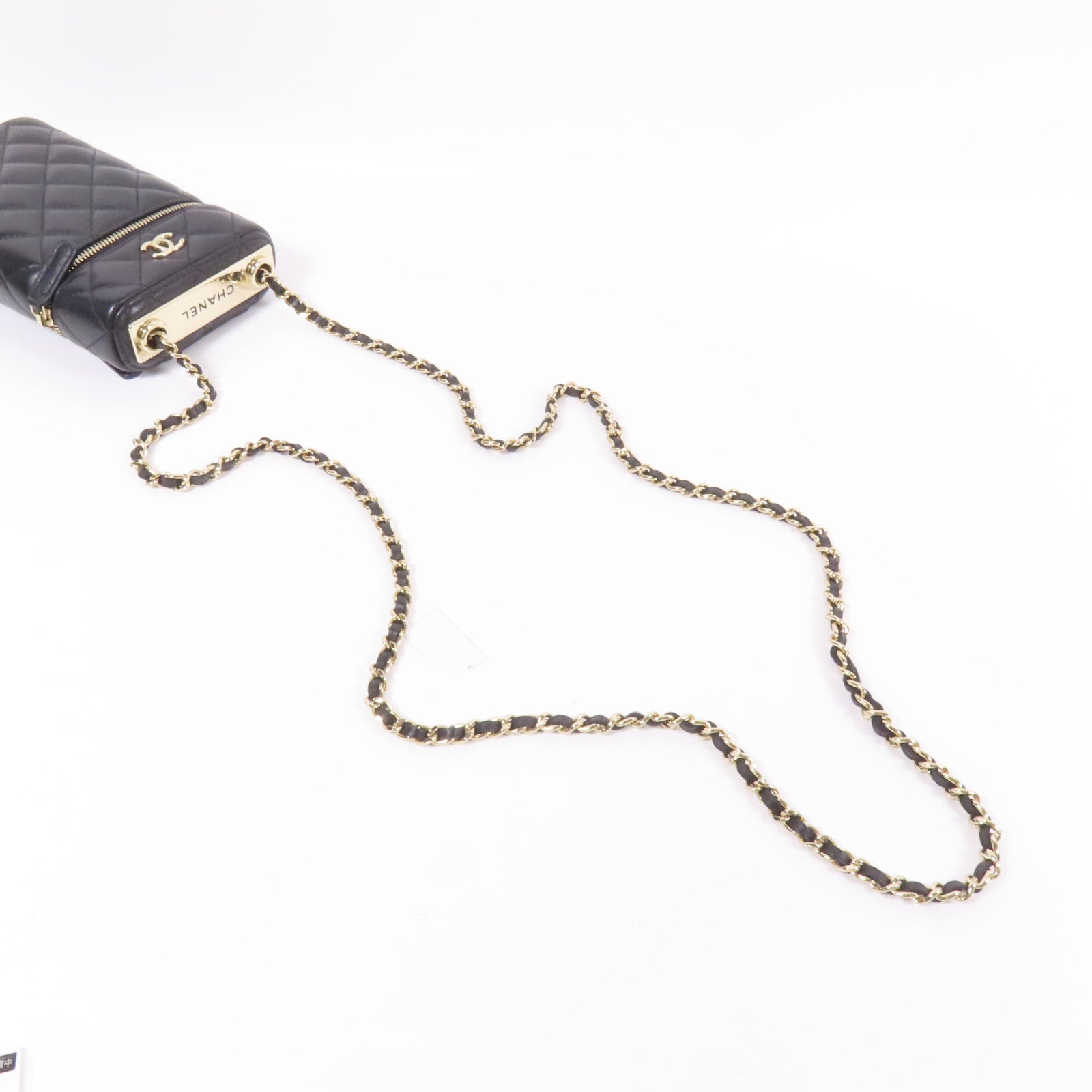 CHANEL 【激減優惠】羊皮皮革Vanity Phone Case with Chain金扣鏈帶肩背袋