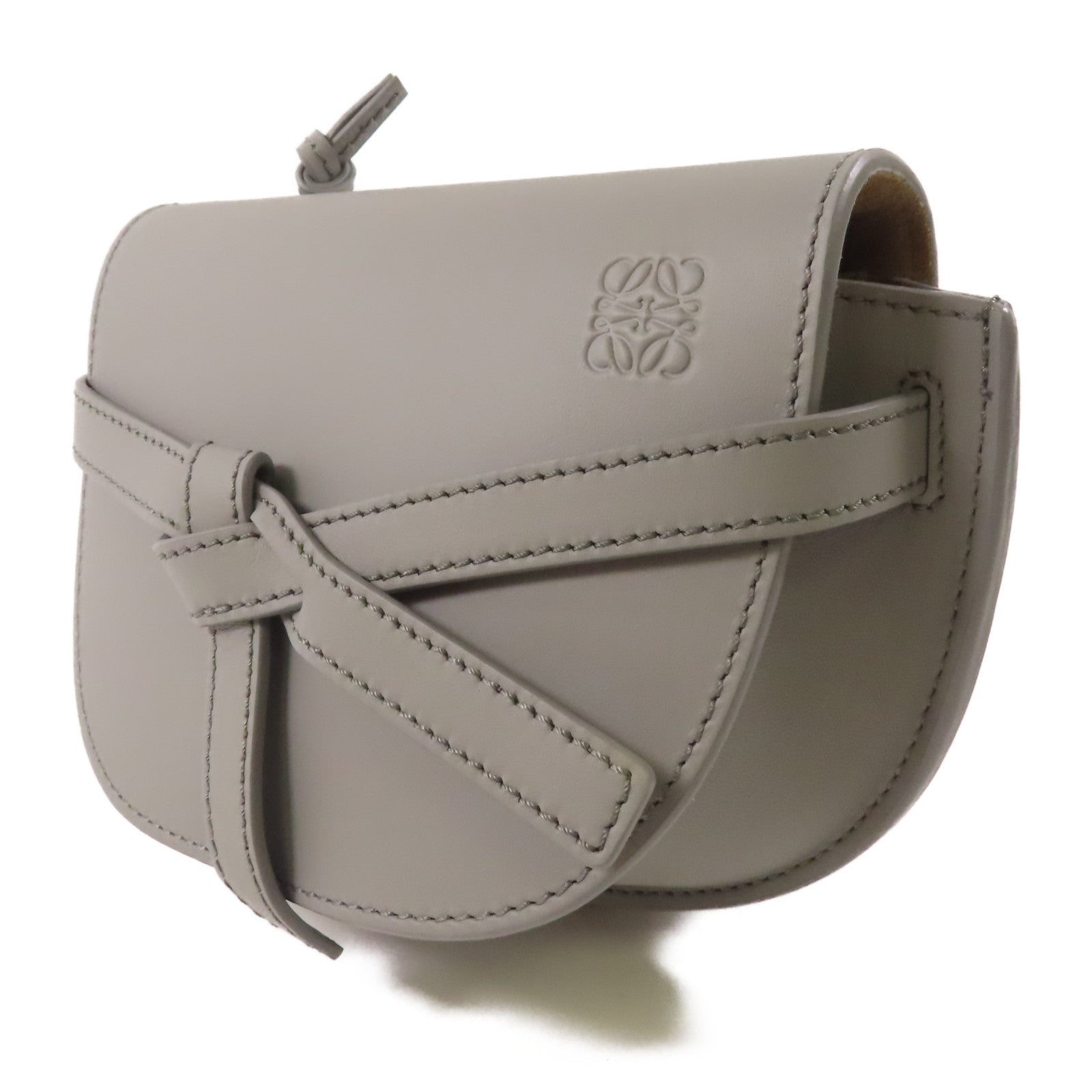 LOEWE 牛皮皮革Mini Gate Dual Bag銀扣肩背袋