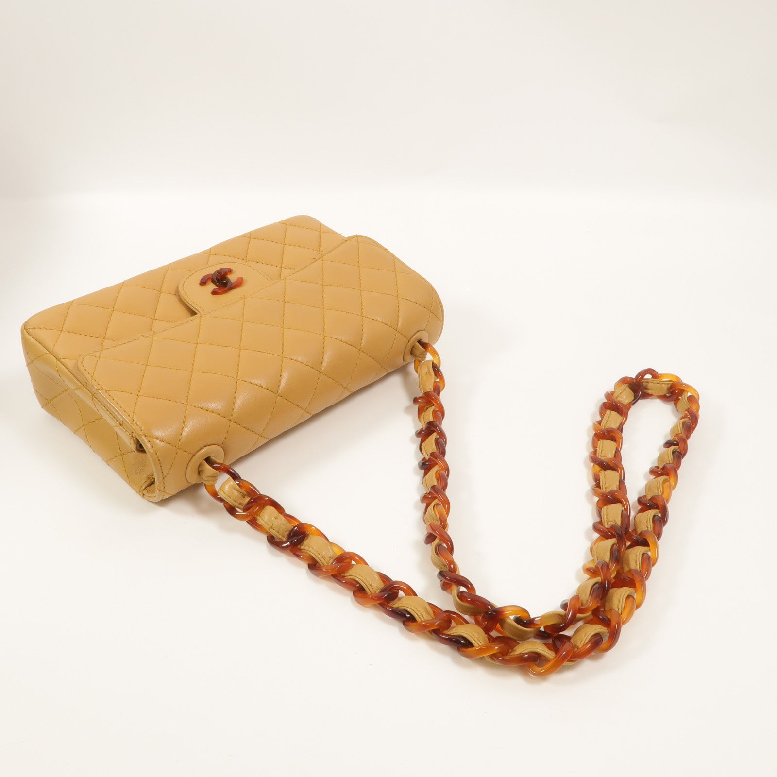 CHANEL 羊皮皮革Vintage Chain Shoulder鏈帶肩背袋