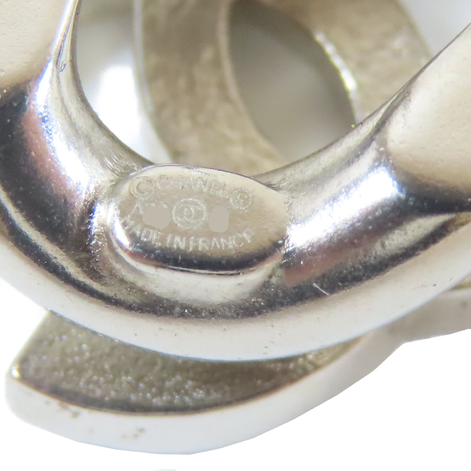 CHANEL 金屬/水晶Earrings耳環銀色