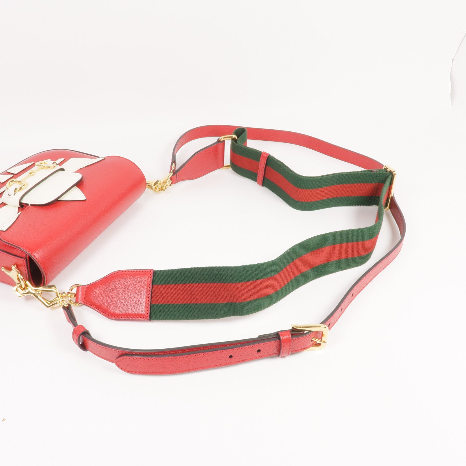 GUCCI 牛皮皮革Gucci x Adidas Horsebit 1955金扣肩背袋