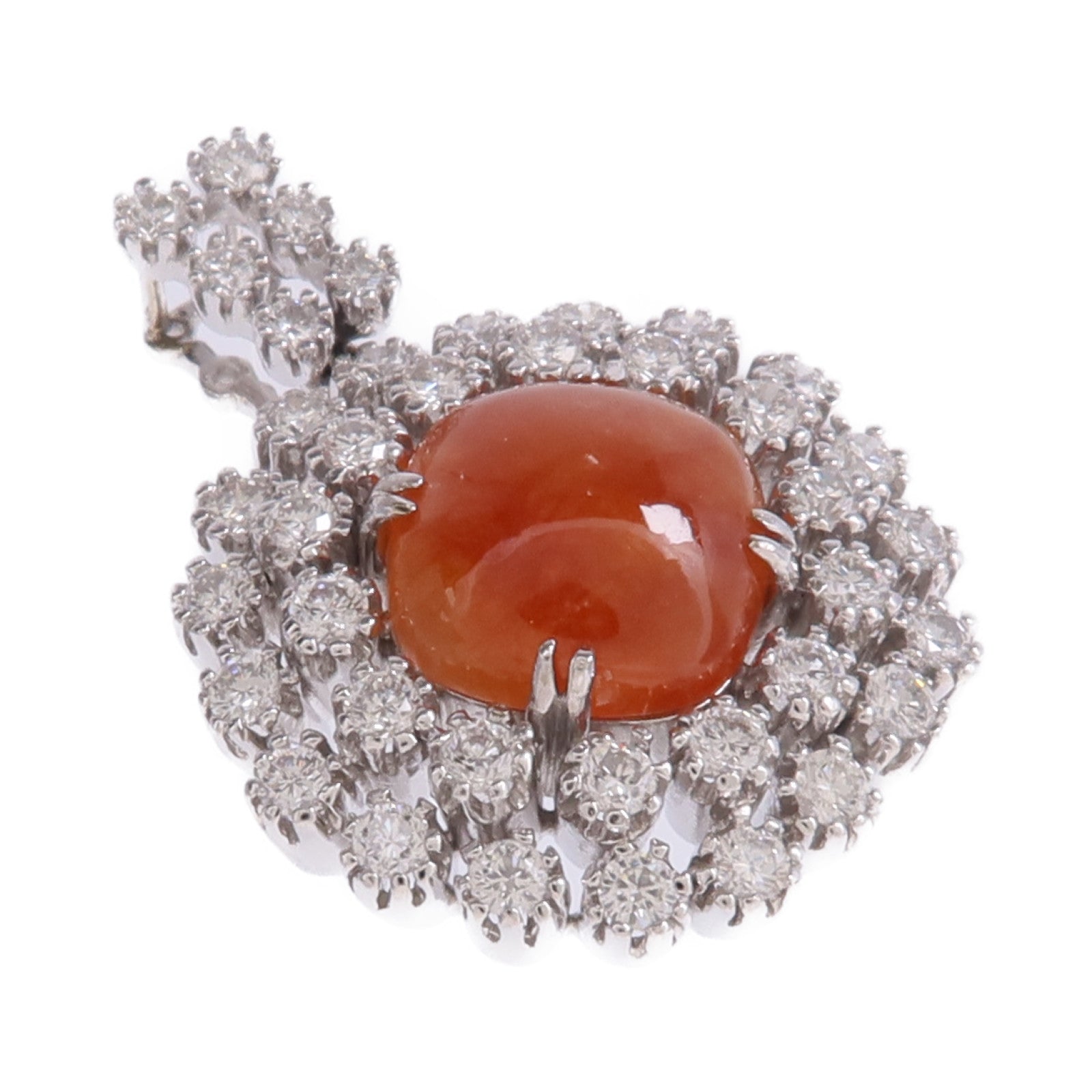 JEWELRY 【激減優惠】18K白金Opal Diamond Pendant Top蛋白石/鑽石吊墜