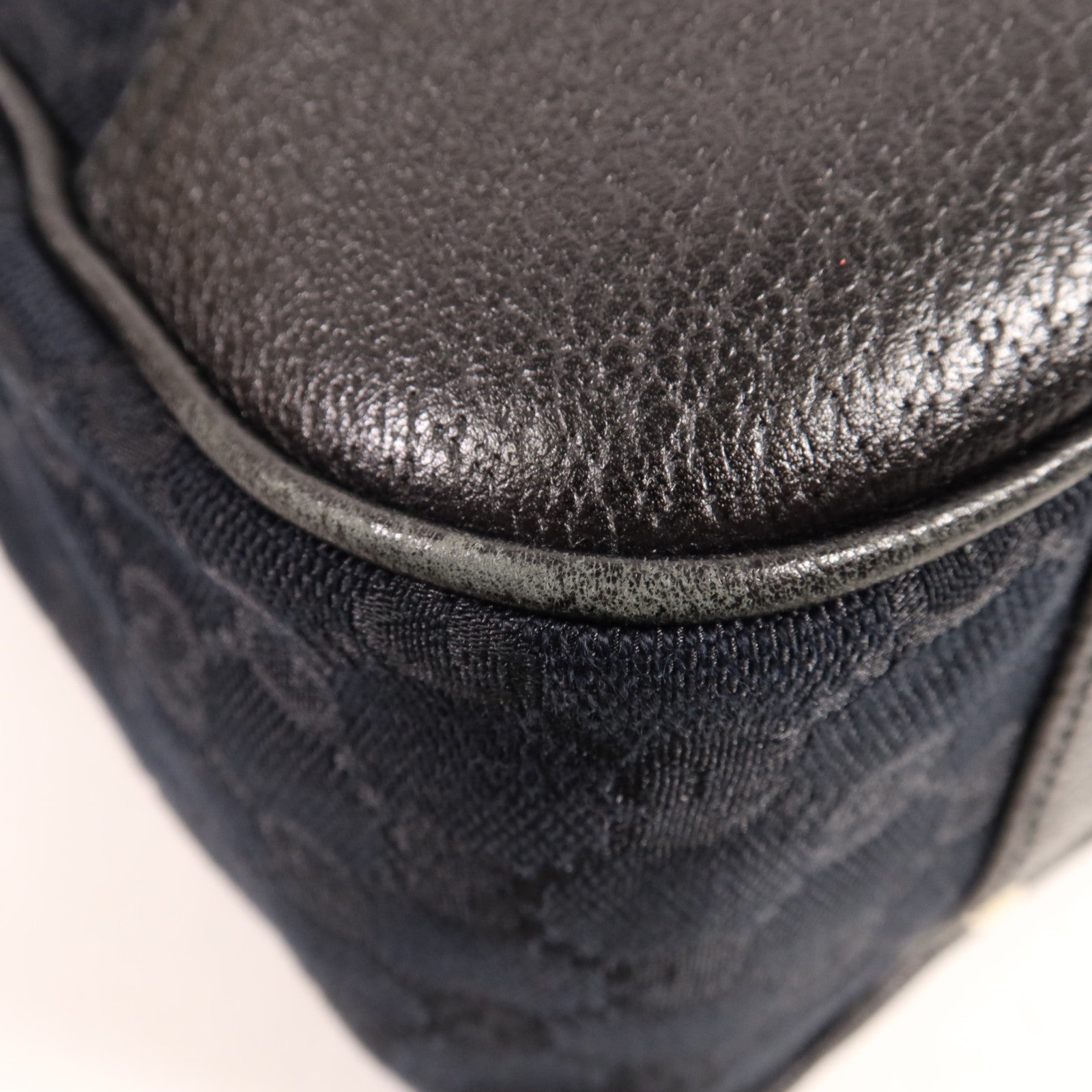 GUCCI 帆布Tote Bag銀扣肩背袋