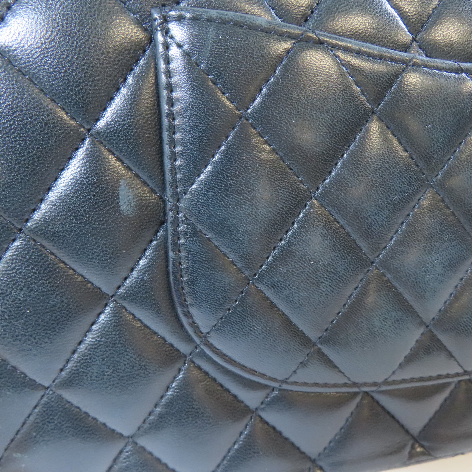 CHANEL 菱格羊皮皮革Classic 25金扣鏈帶肩背袋黑色