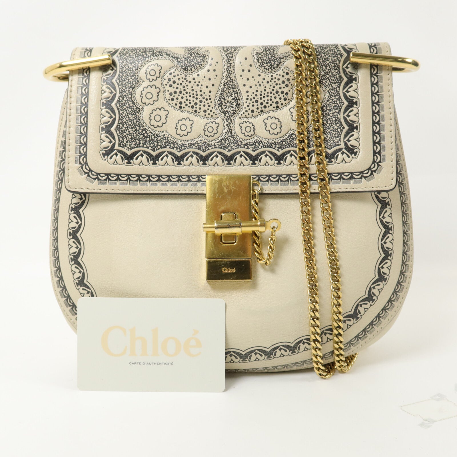 Chloe 牛皮皮革Drew Bag鏈帶肩背袋