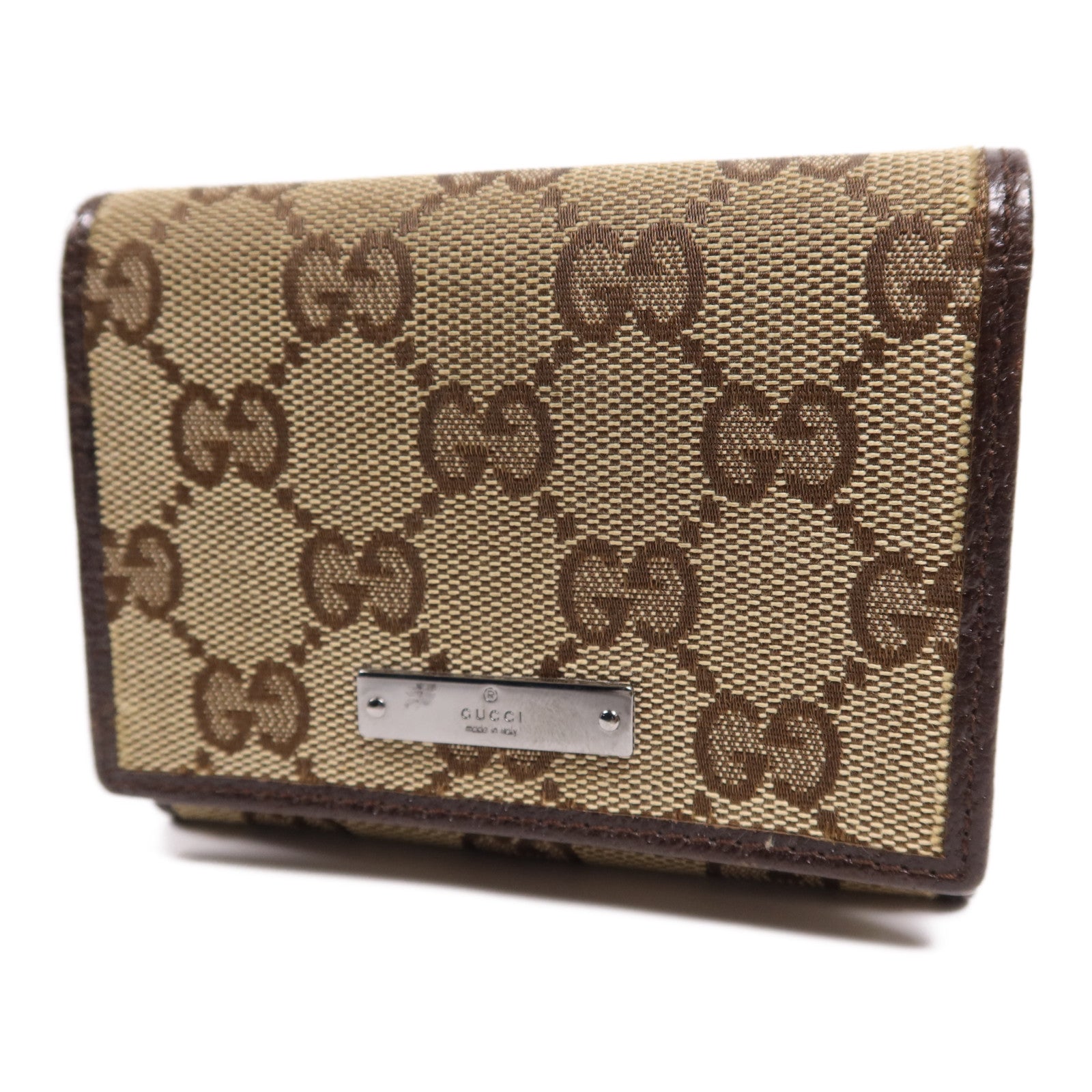 GUCCI 帆布Card Case銀扣卡片套