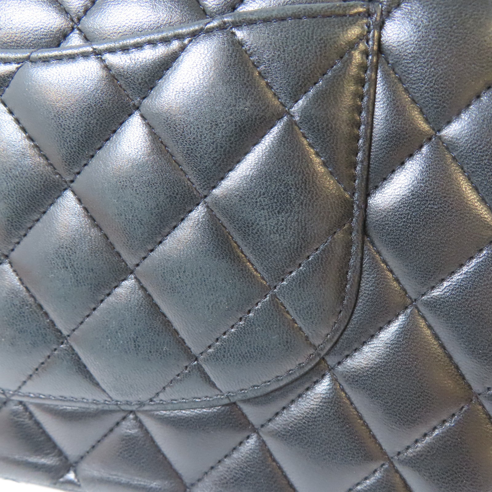 CHANEL 菱格羊皮皮革Classic 25金扣鏈帶肩背袋黑色