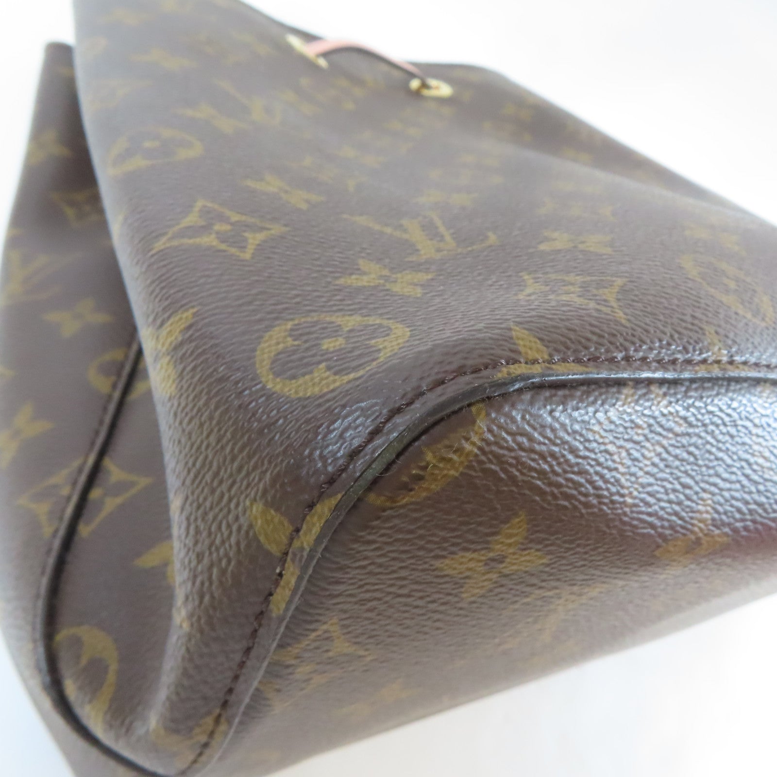 LOUIS VUITTON Monogram Neo Noe MM金扣肩背袋粉紅色/啡色