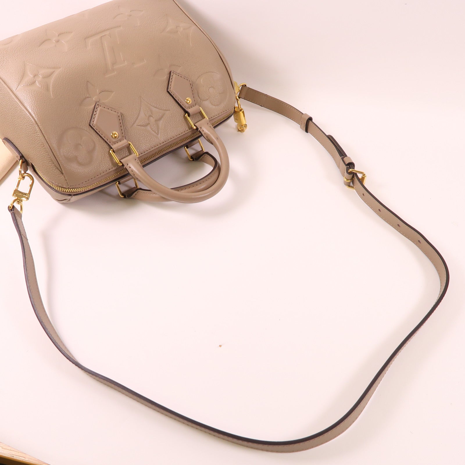 LOUIS VUITTON Monogram Empreinte Speedy Bandouliere 25金扣手挽肩背兩用袋