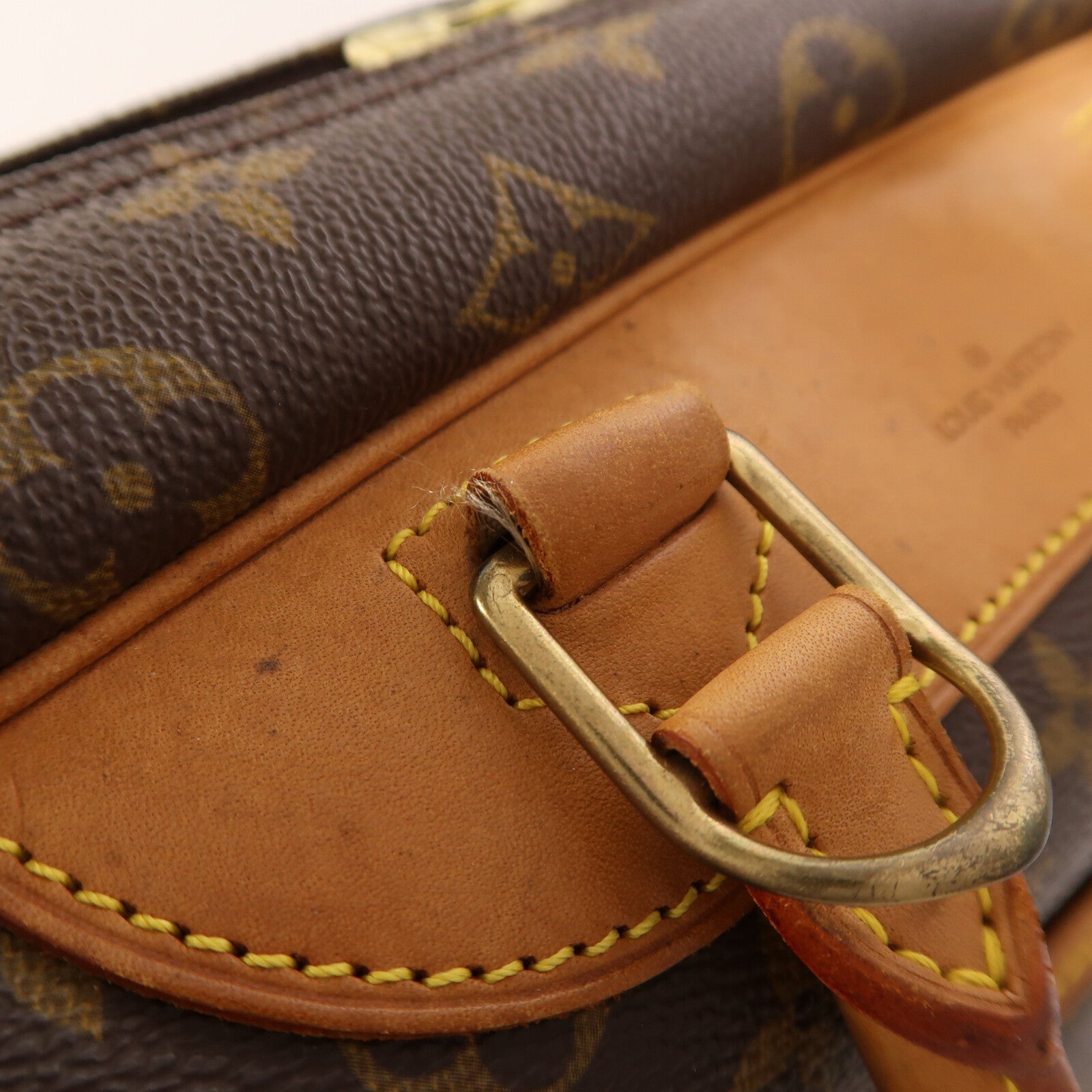 LOUIS VUITTON Monogram Deauville金扣手挽袋棕色