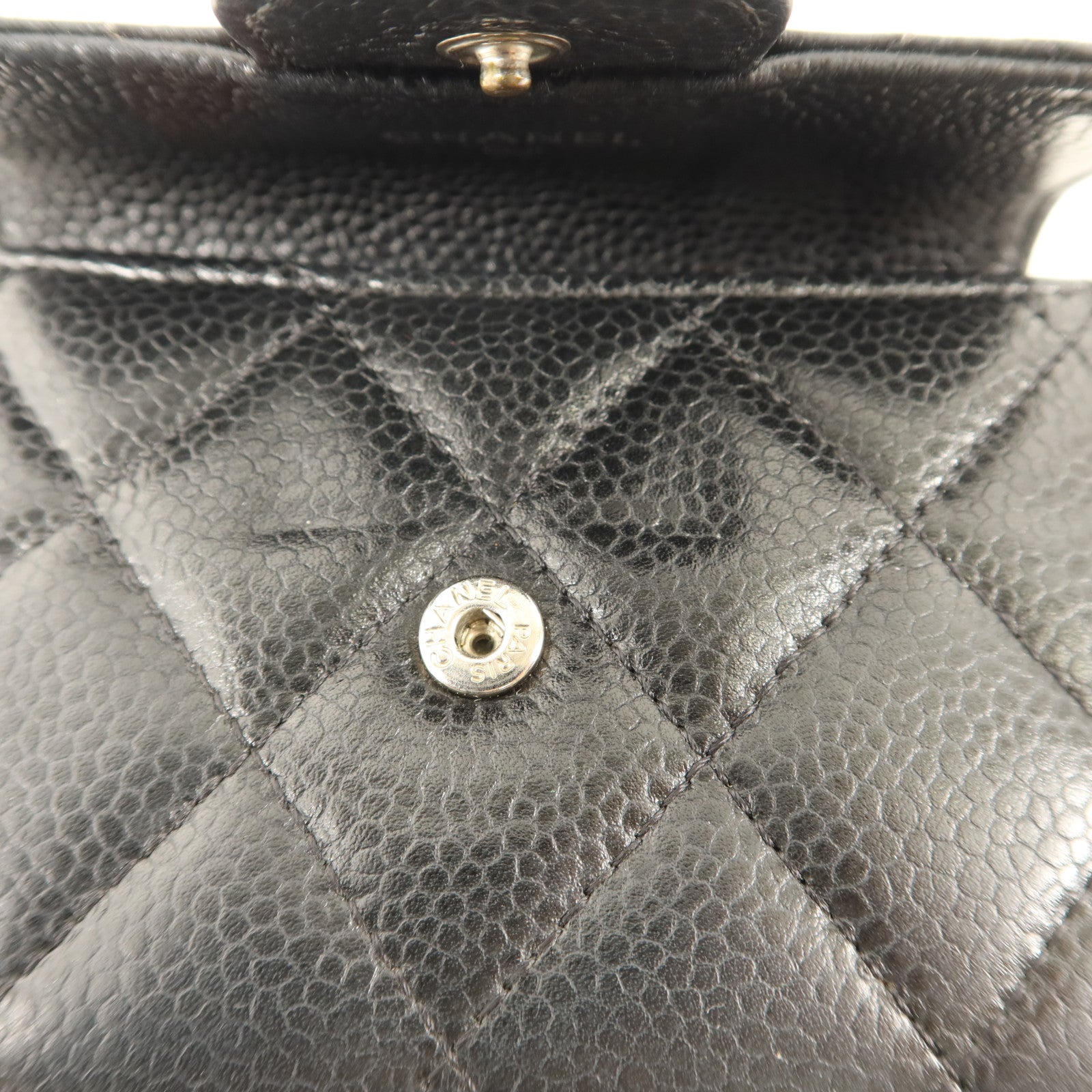 CHANEL 牛皮皮革Card Case銀扣卡片套