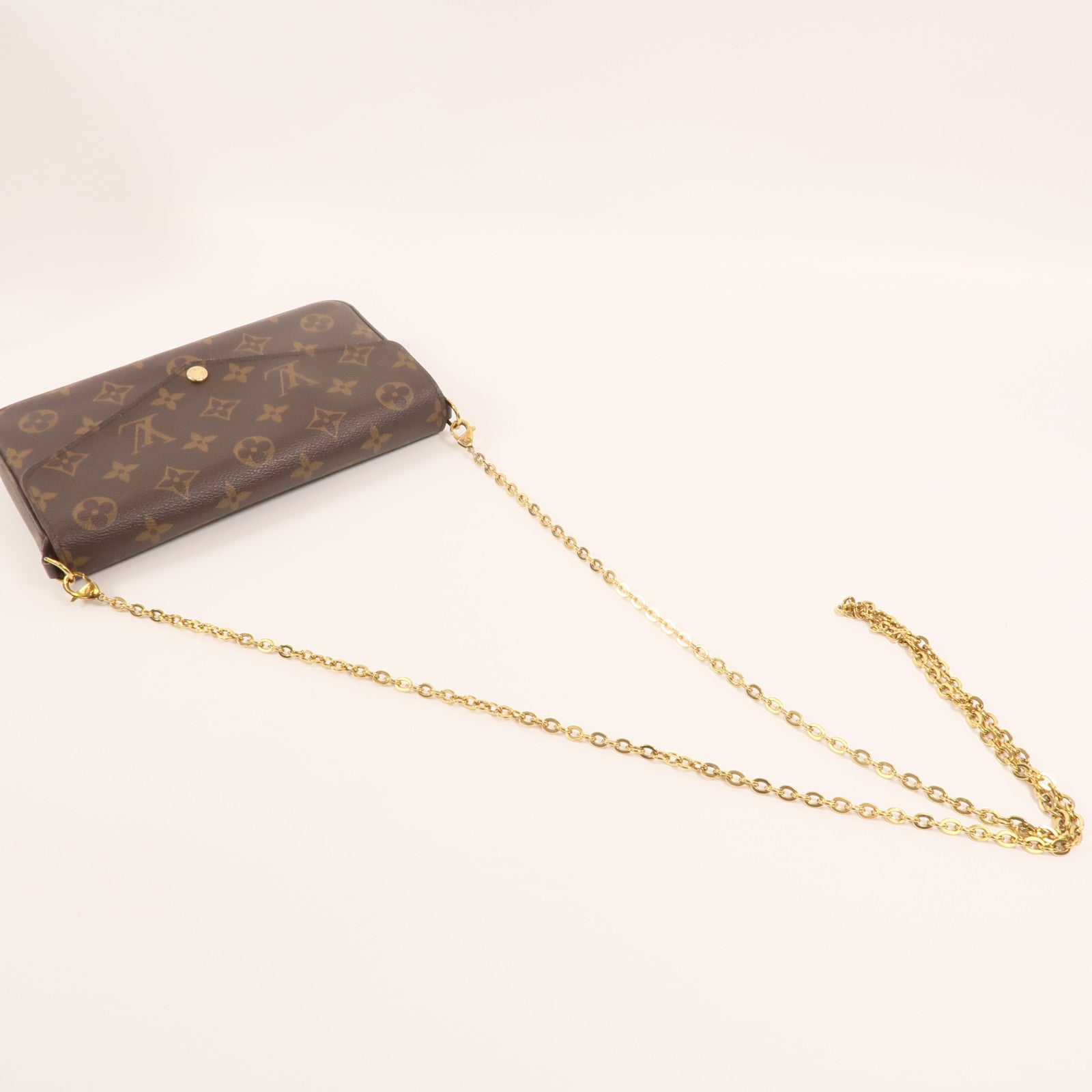 LOUIS VUITTON Monogram Pochette Felicie金扣鏈帶肩背袋