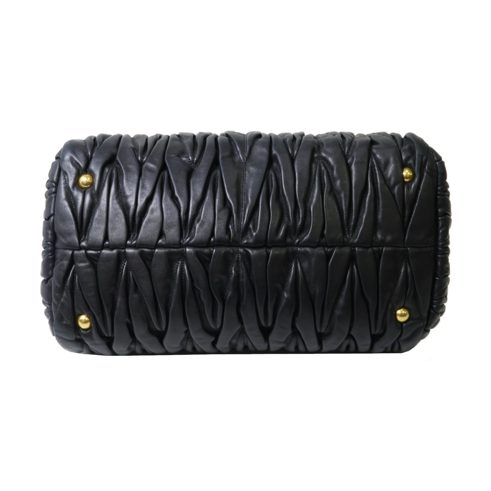 Miu Miu 羊皮皮革2 Way Shoulder金扣手挽肩背兩用袋黑色