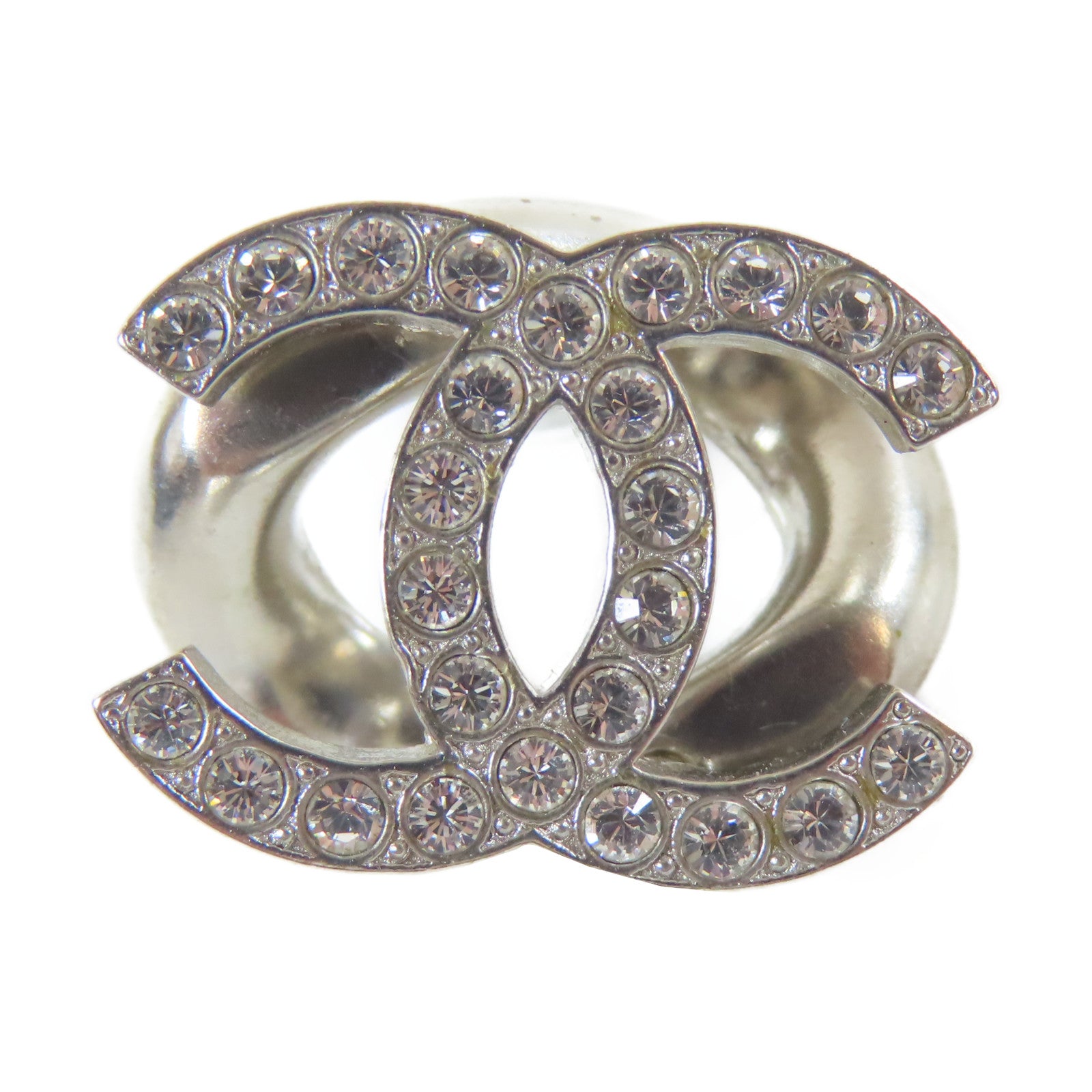 CHANEL 金屬/水晶Earrings耳環銀色