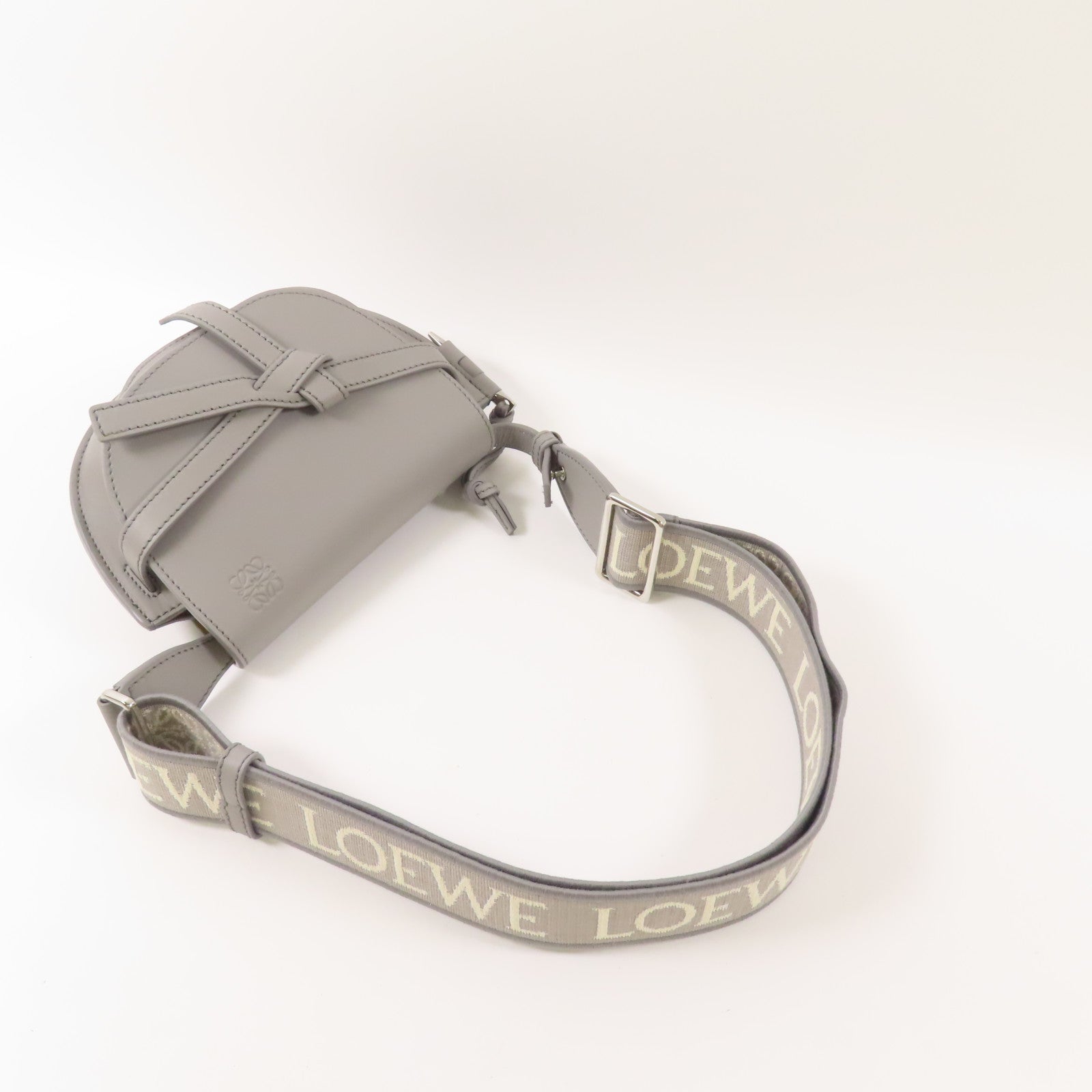 LOEWE 牛皮皮革Mini Gate Dual Bag銀扣肩背袋