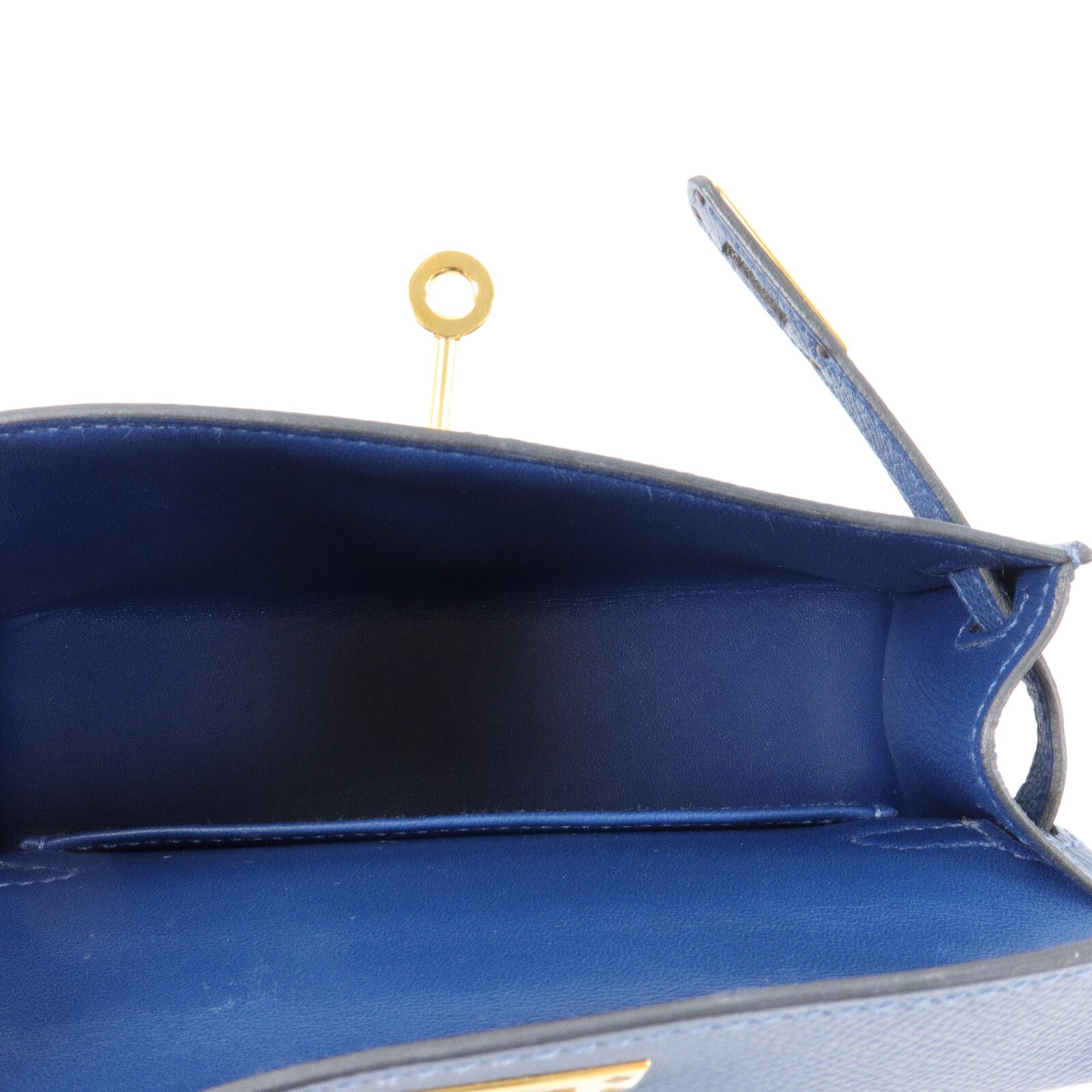 HERMES Epsom皮革Mini Kelly II Touch手挽肩背兩用袋Deep Blue