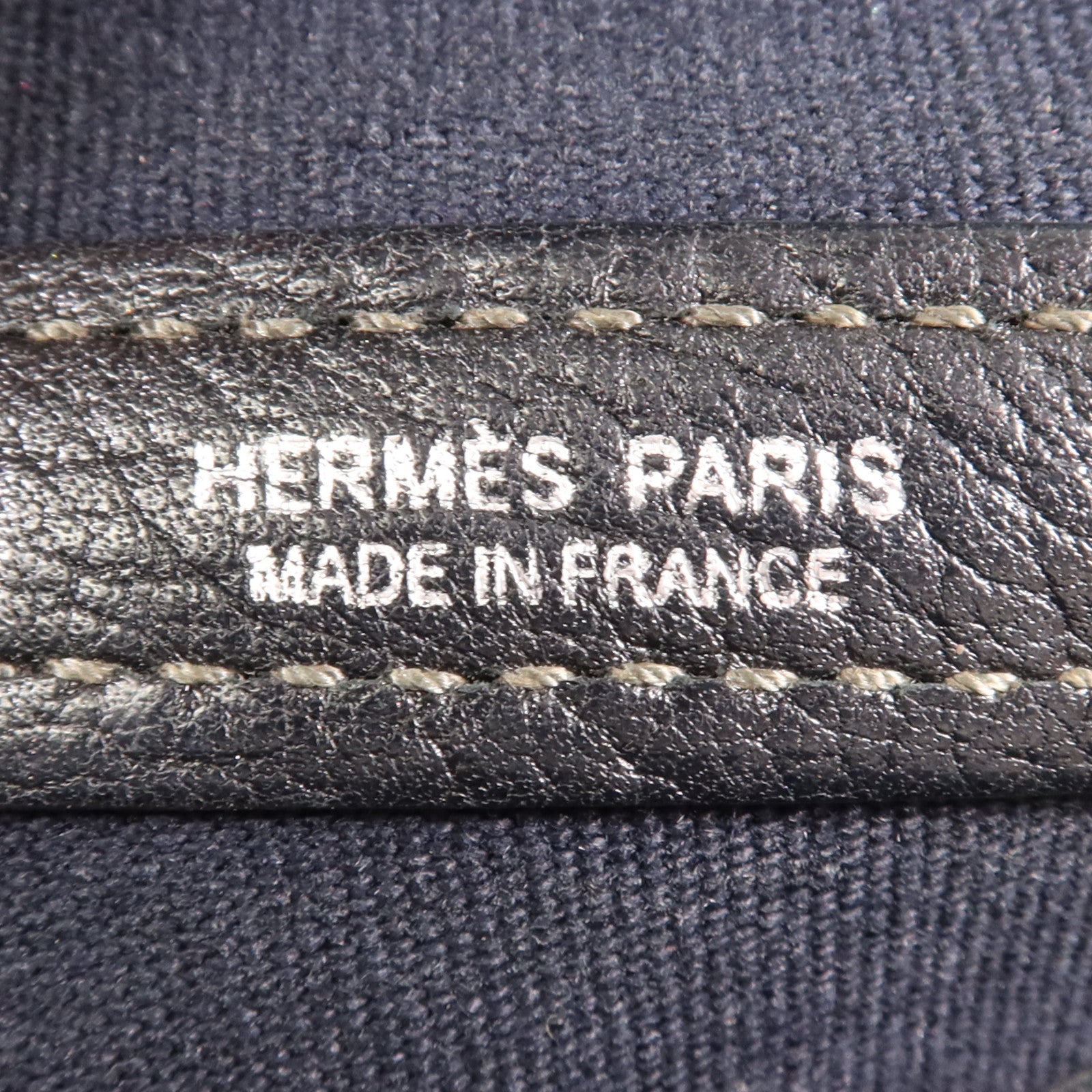 HERMES 帆布Garden Party TPM銀扣手挽袋Bleu Indigo