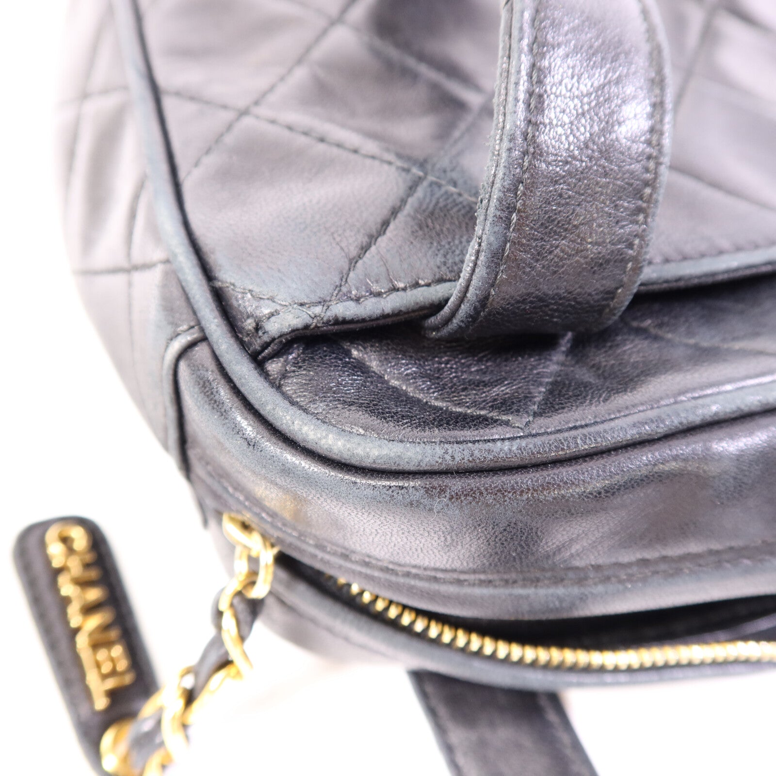 CHANEL 羊皮皮革Handbag金扣手挽袋