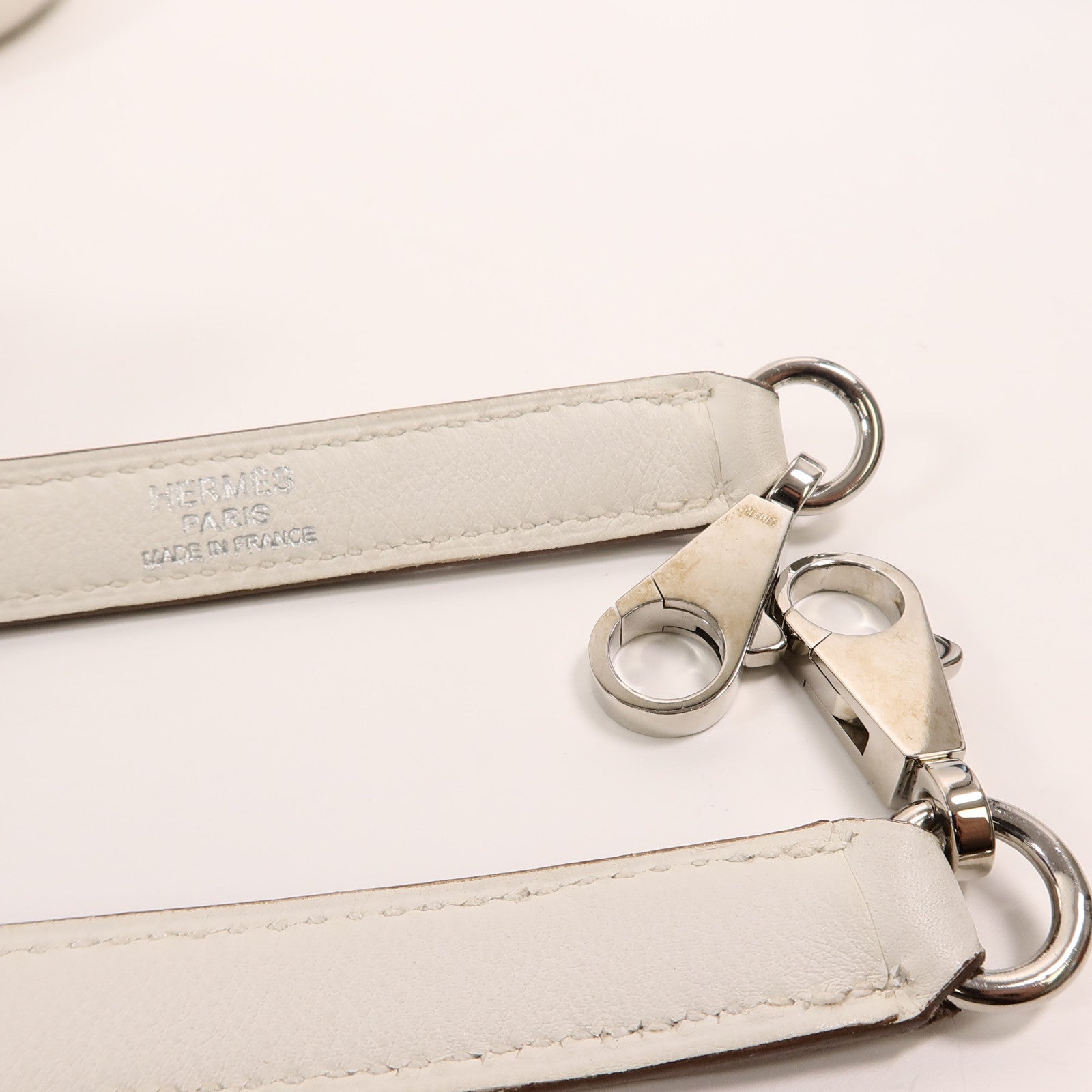 HERMES Swift皮革Ghillies Kelly 35手挽肩背兩用袋Blanc/Gris Perle