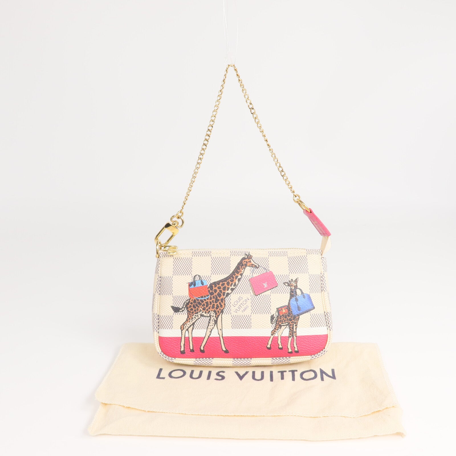 LOUIS VUITTON Damier Azur Mini Pochette Accessories金扣手挽袋