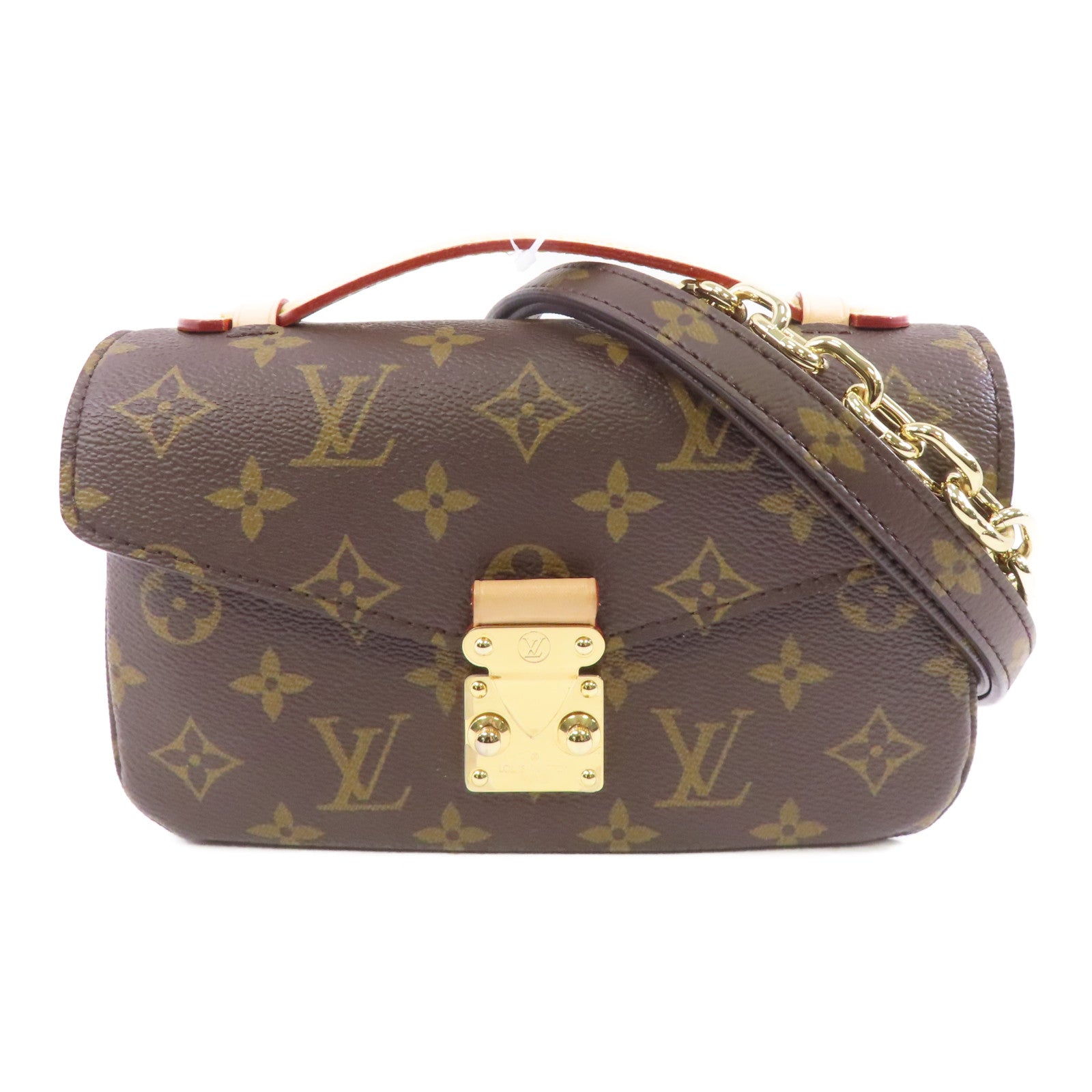 LOUIS VUITTON Monogram Pochette Metis金扣手挽肩背兩用袋棕色
